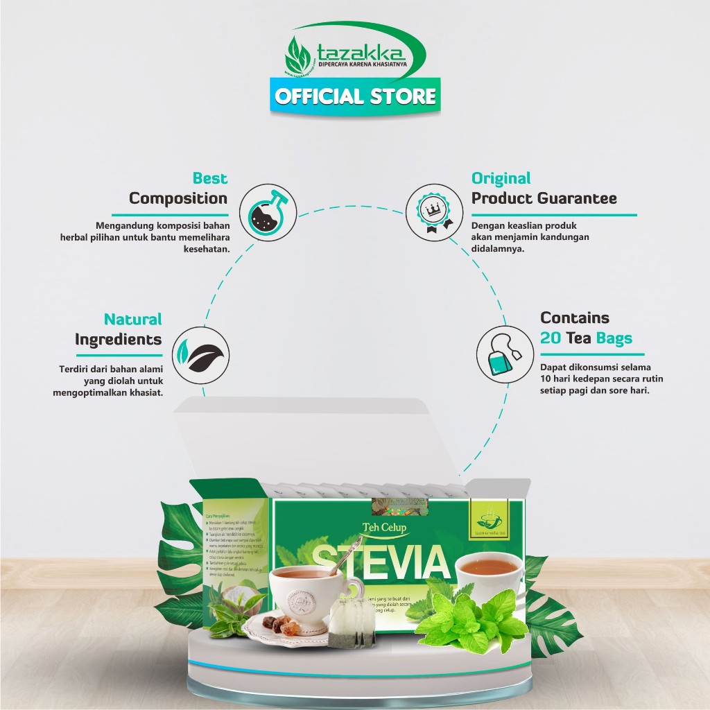 3x Stevia Leaf Herbal Tea Bags 50g (150g total) bundle aroma ritual flavor