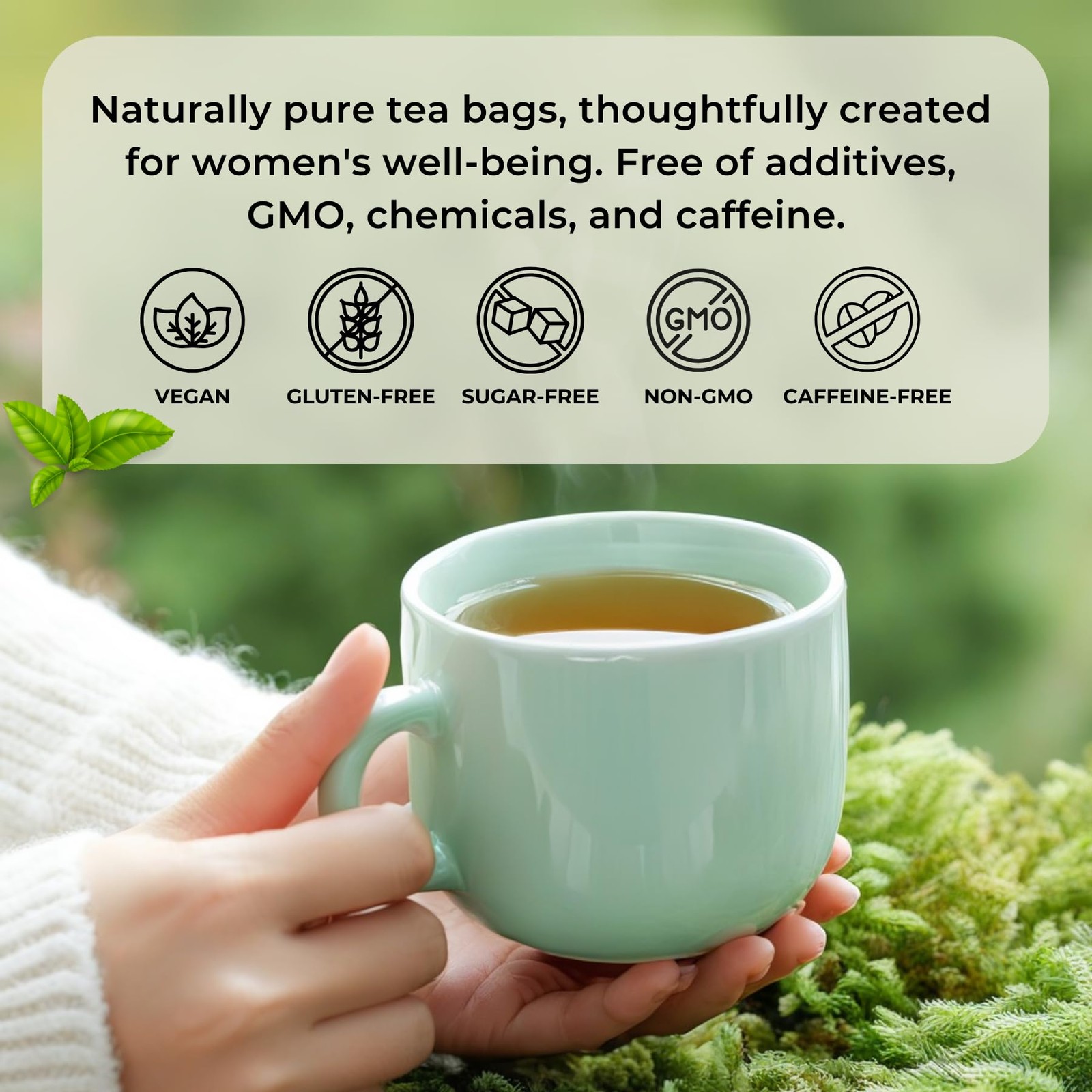 Organic PCOS Spearmint Tea for Hormone Balance & Hirsutism and Acne, 10 PCOS …