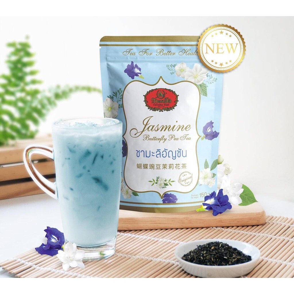 3x150g Cha Tra Mue jasmine tea butterfly pea Brand Drink hot clod mellow yummy