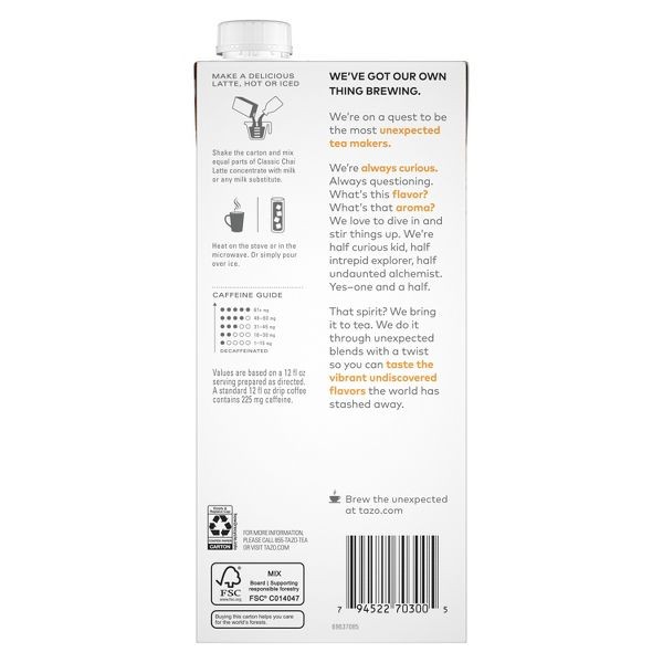 Tazo Classic Chai Latte Black Tea Concentrate – 32 fl oz