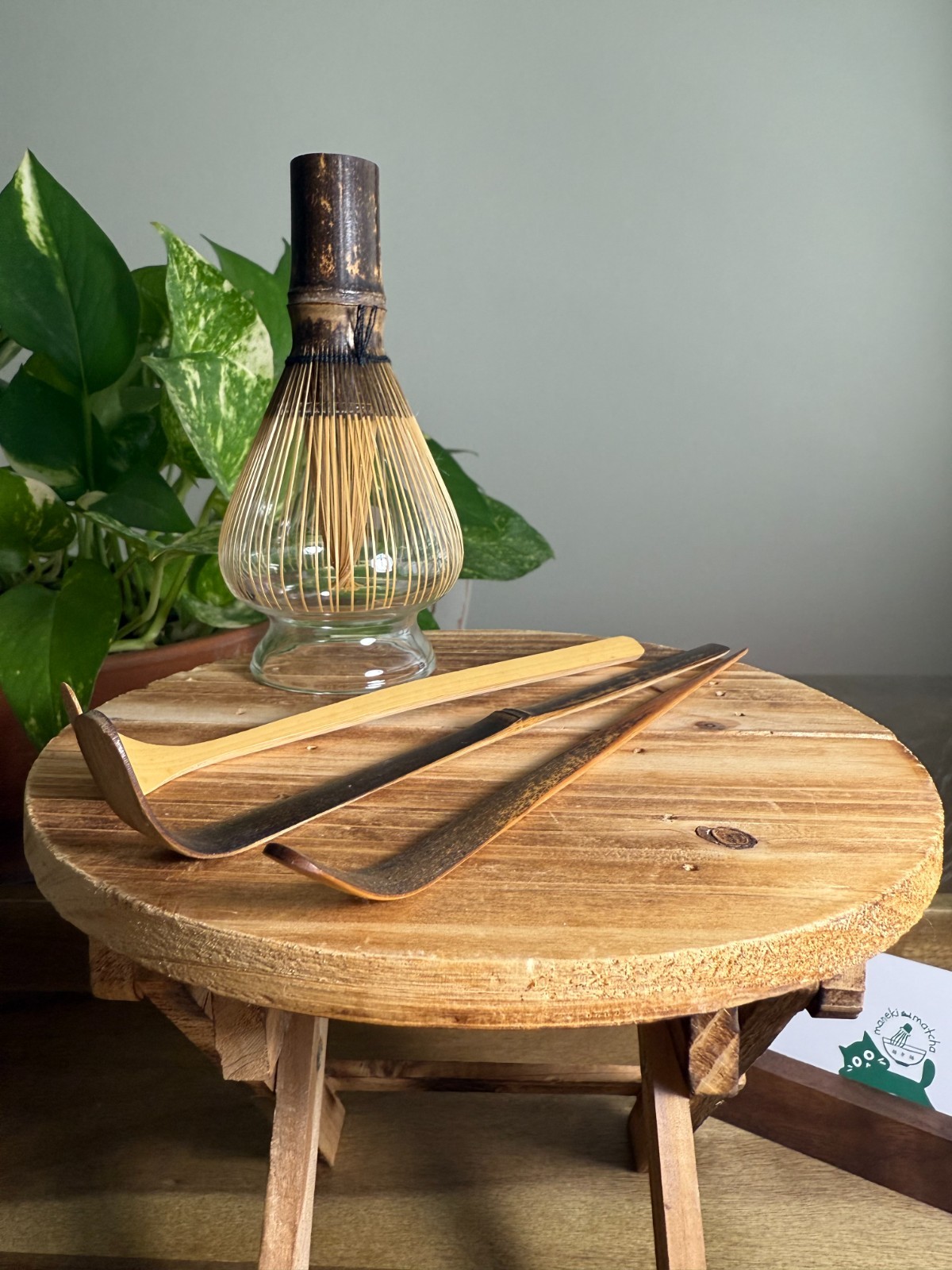 US SELLER – Shin Chashaku | Handcrafted Brown Bamboo Matcha Tea Scoop