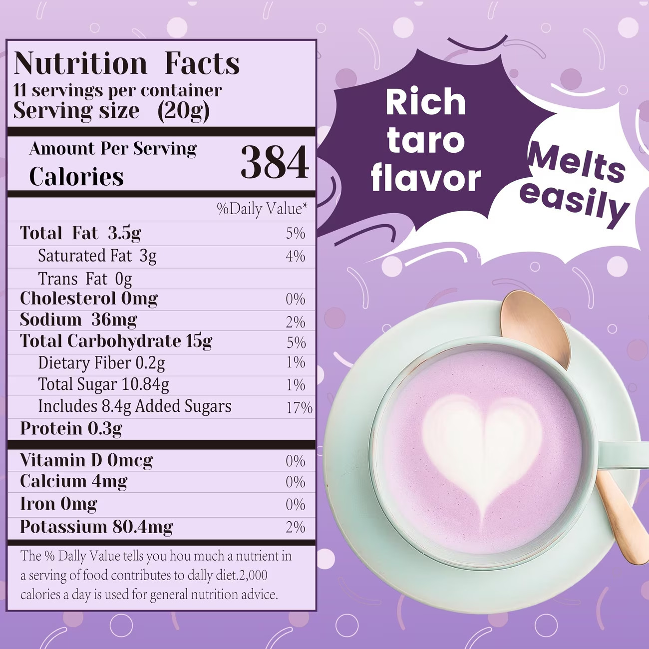 8oz Taro Powder Mix Instant Purple Taro Drink Dessert Mix