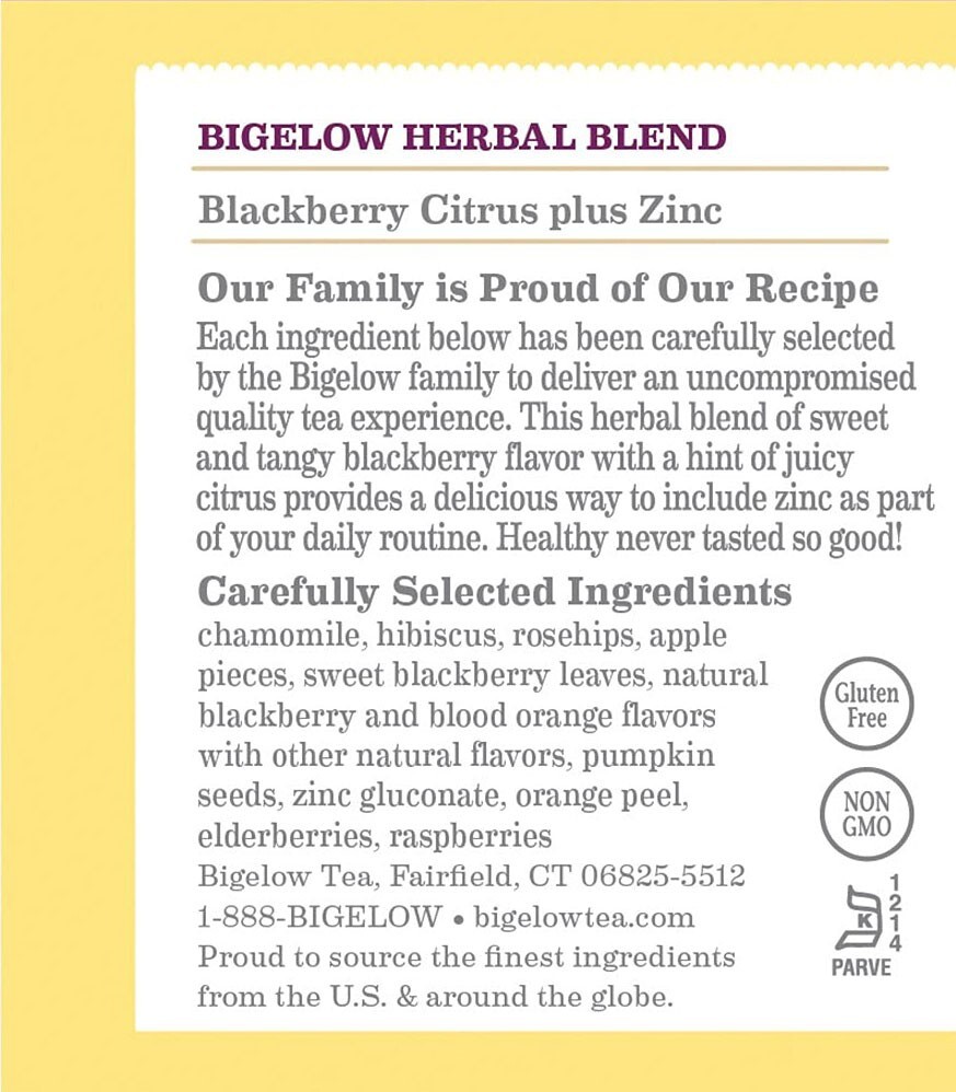 Bigelow Blackberry Citrus Herbal Tea – 18 tea bags