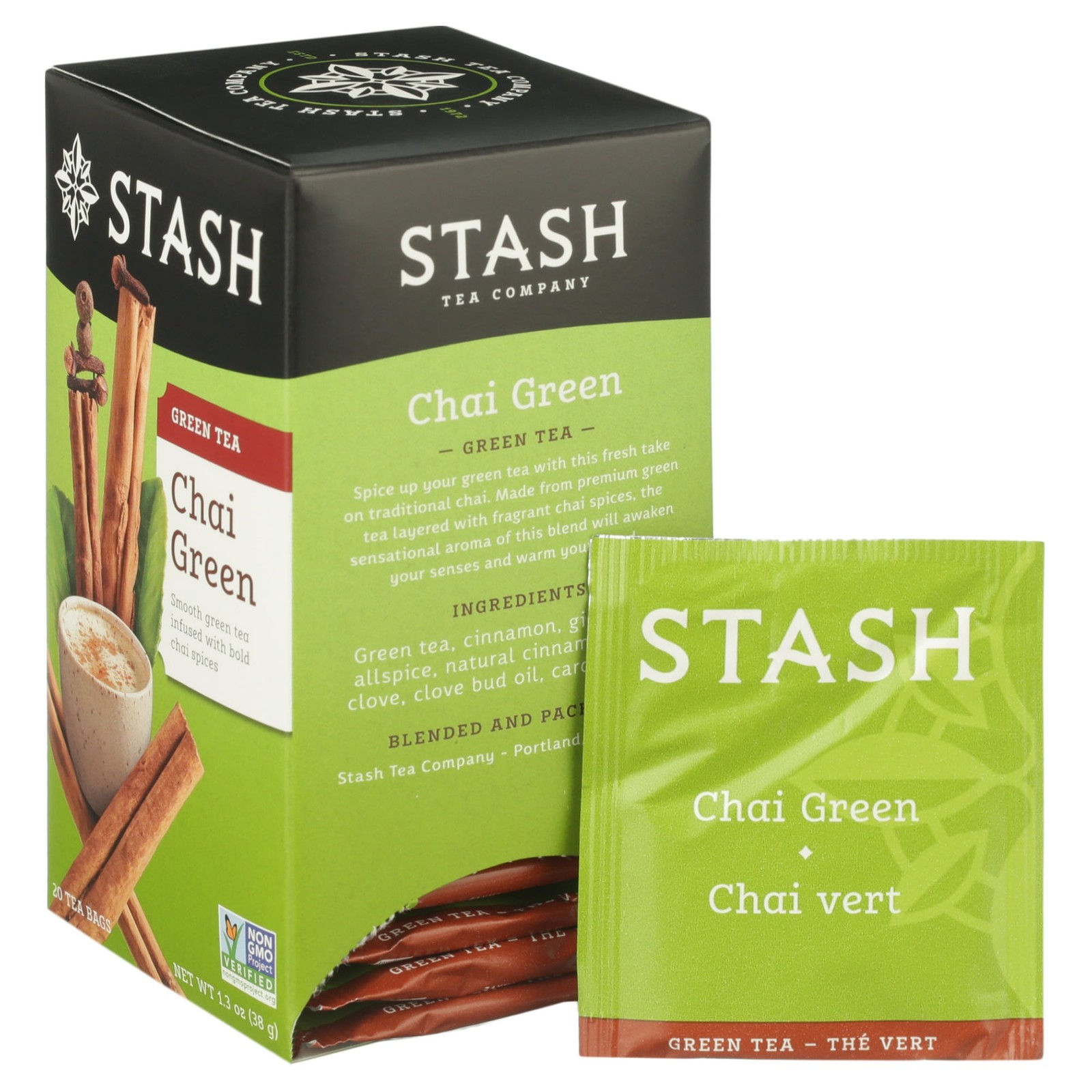 Stash Tea Green Chai Tea, 20 Ct, 1.3 Oz