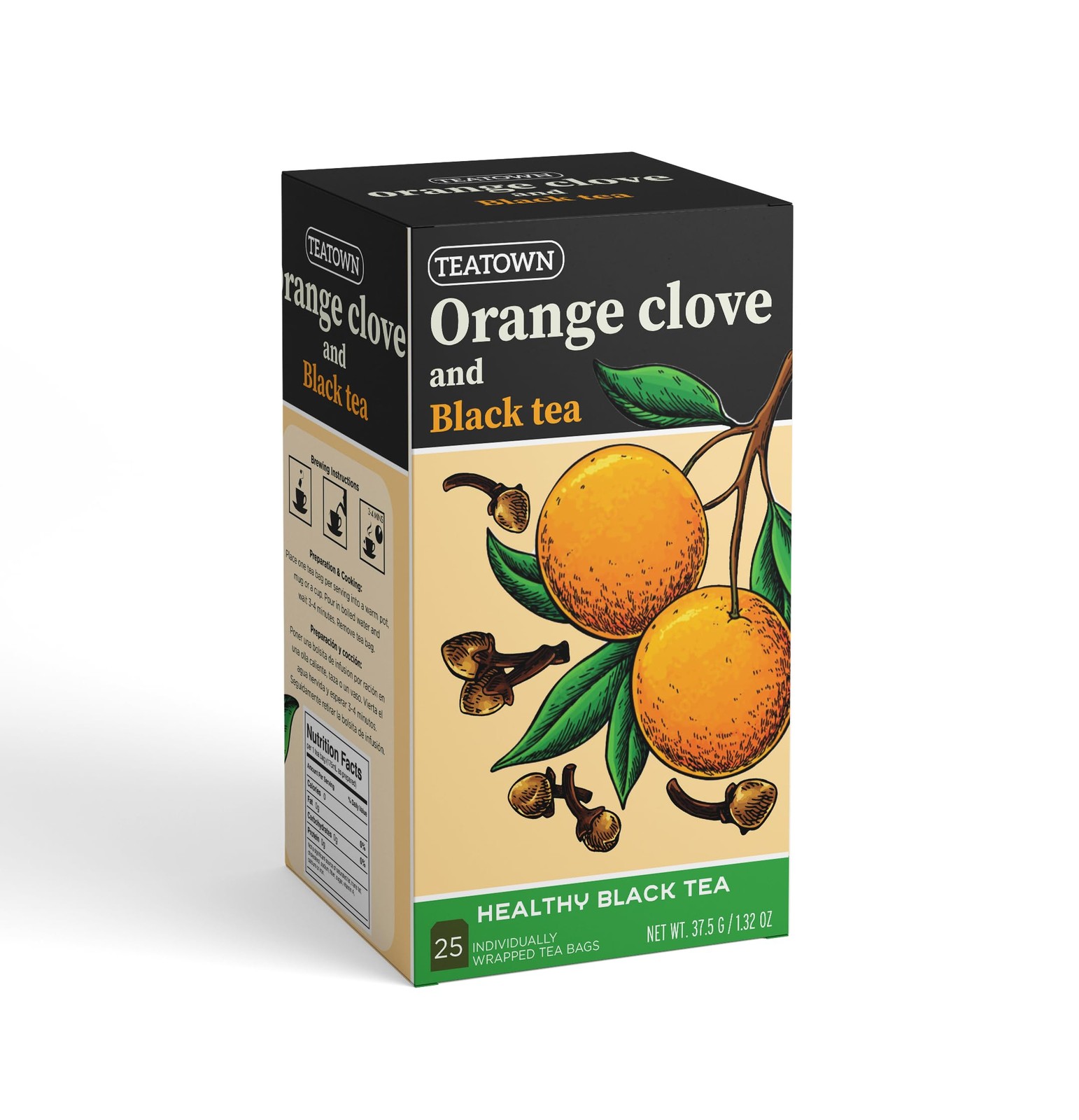 Premium Single Origin Orange Clove Spice Black Ceylon Tea Bags 25 Count…