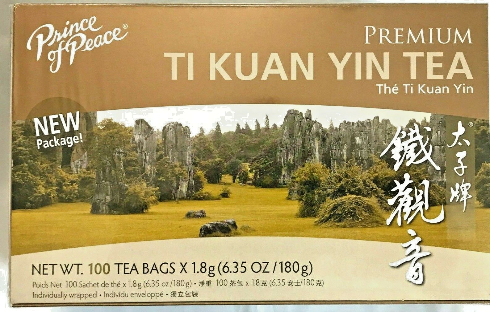 Prince of Peace Premium Ti Kuan Yin Tea 6.35 Oz/180g – 100 Tea Bags