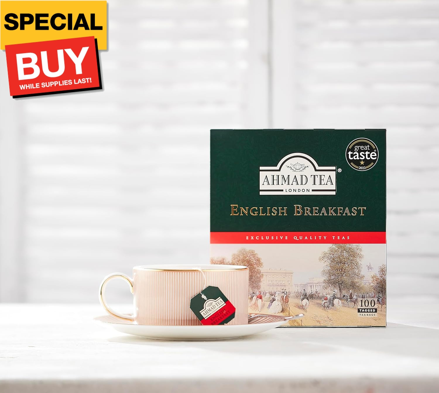 Black Tea, English Breakfast Teabags, 100 ct – Caffeinated and Sugar-Free