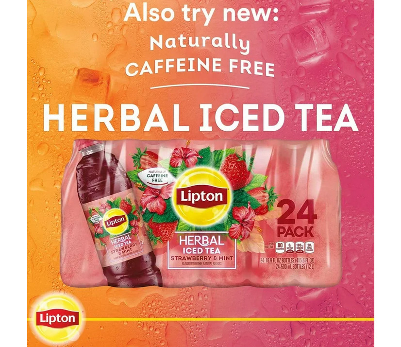 Lipton Peach Iced Tea 16.9oz 24 Pack Refreshing Fruit-Flavored Drink