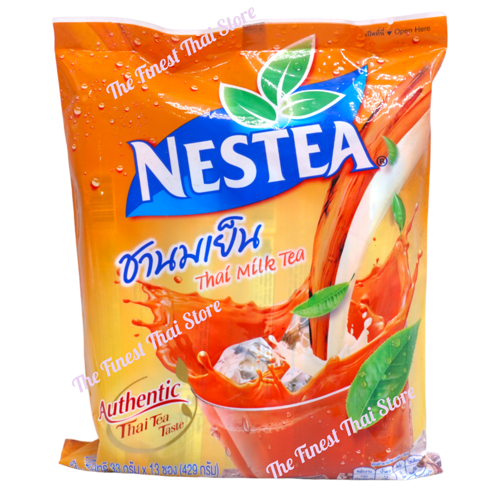 Nestea Instant Thai Milk Tea Mix Powder Authentic Thai Tea Taste 1 Bag (13 Sac)