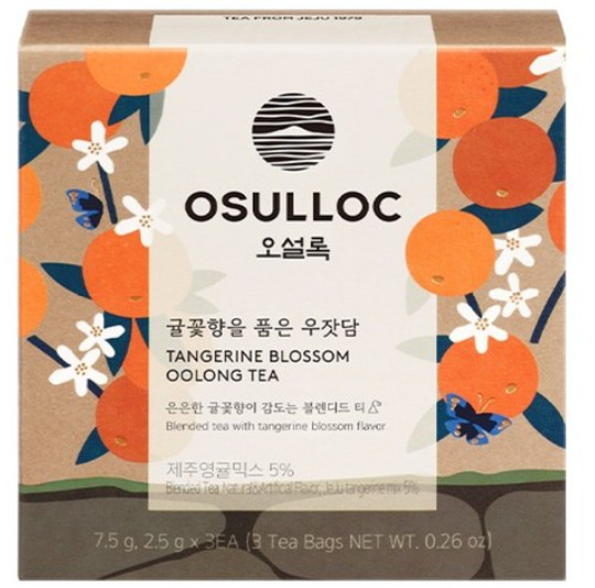 OSULLOC Tangerine Blossom Oolong Tea Bags 2.5g 3 Bags 1 Pack