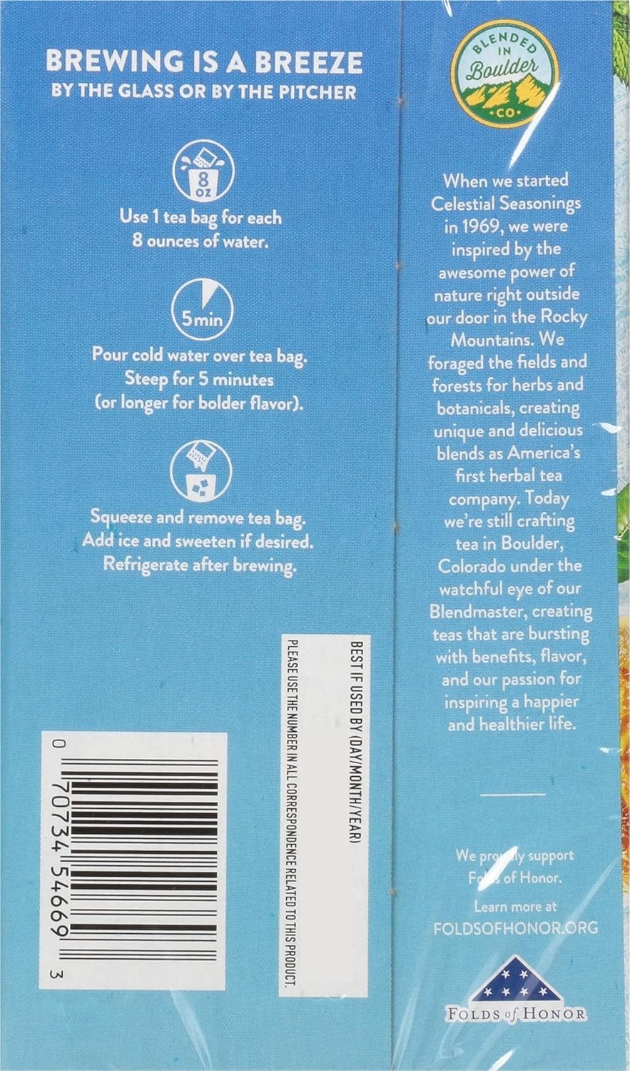 Lemongrass & Mint Cold Brew Green Iced Tea 18 Count for Energetic Sipping