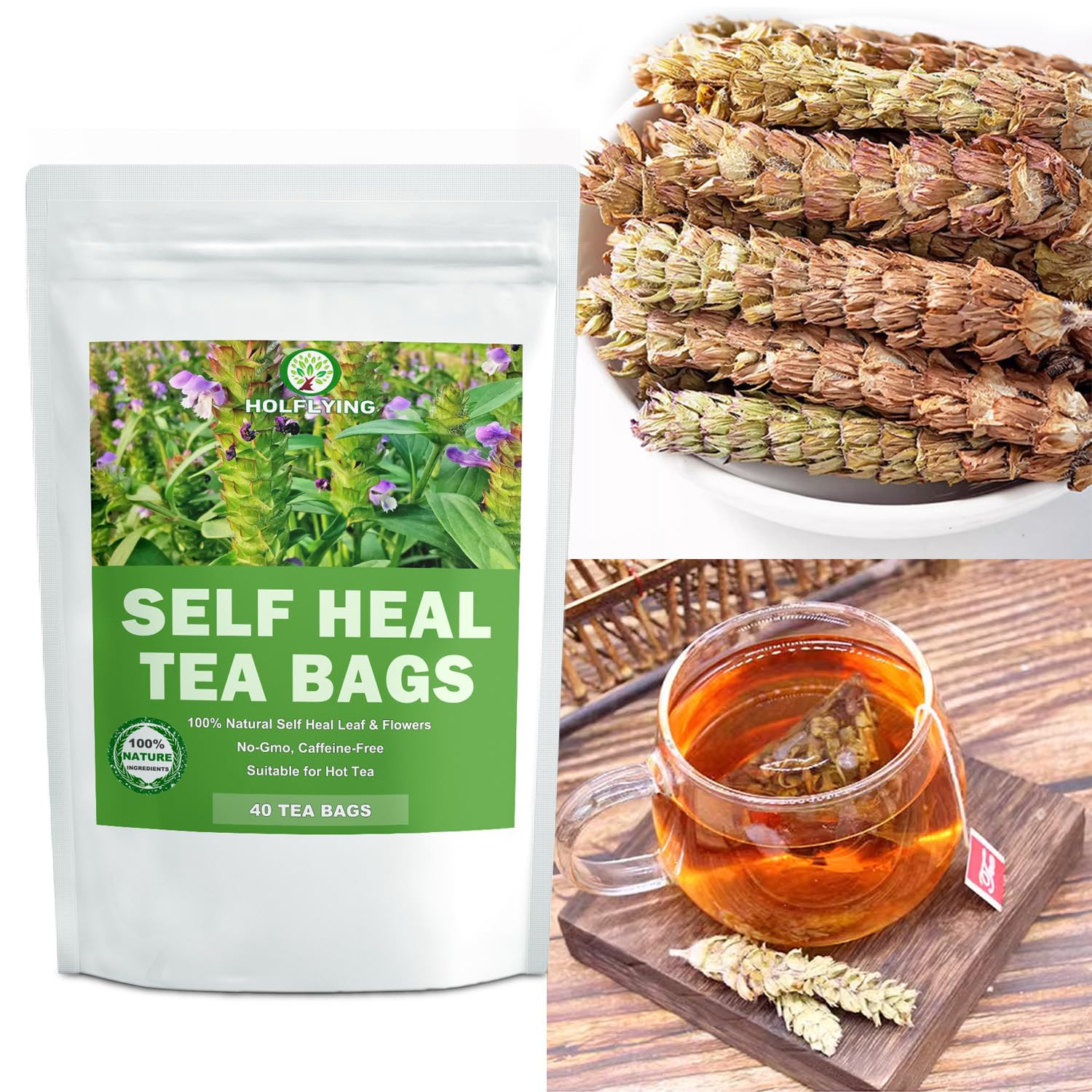 100% Natural Self Heal Tea, 40 Teabags, Prunella Vulgaris, Pure Self Heal Tea, N