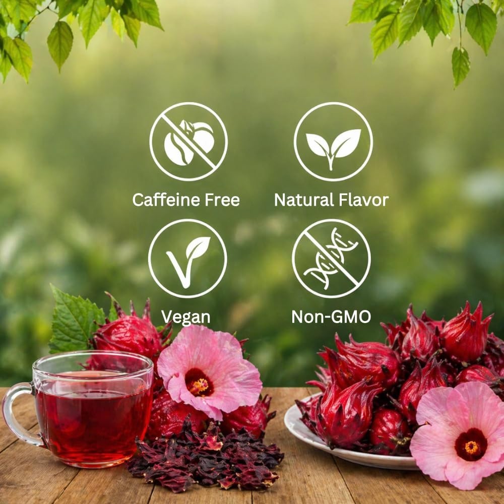 Premium Dried Hibiscus Flowers for Tea – Whole Loose Leaf Flor de Jamaica Herbal