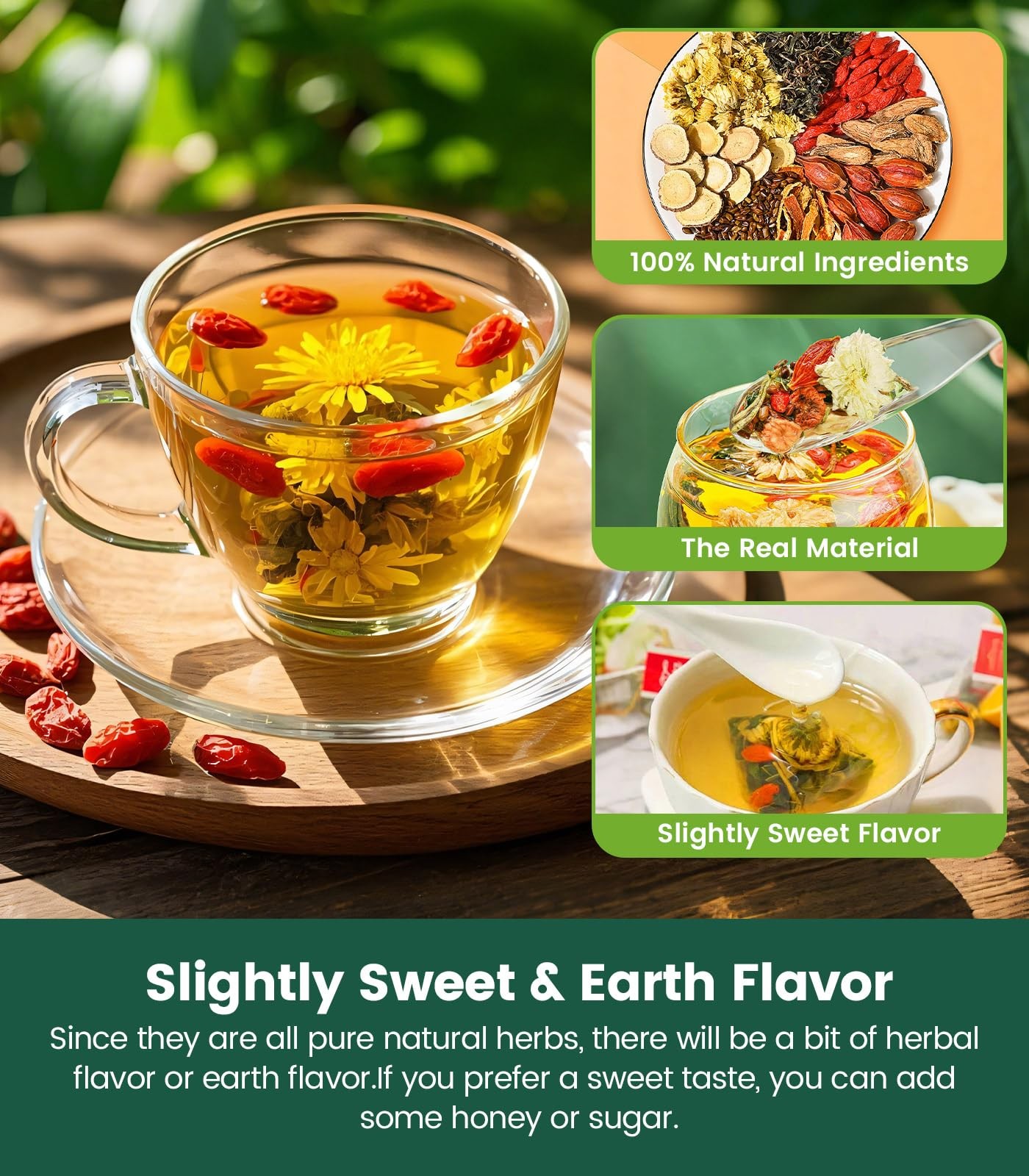 60Pcs Goji Berry Chrysanthemum Tea for Liver Health, Dandelion Wolfberry Tea,…