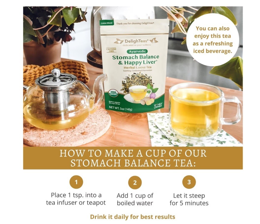 DelighTeas Stomach Balance & Happy Liver Herbal Loose Tea Organic 140g