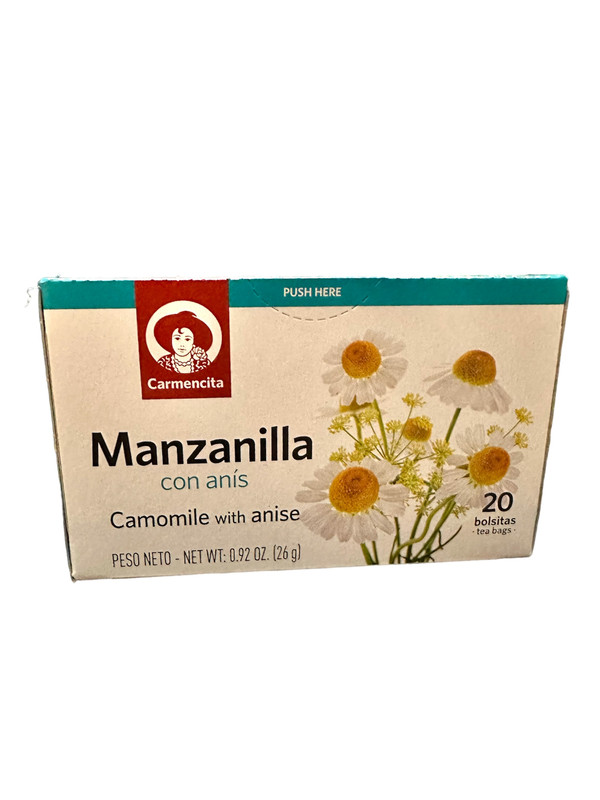Carmencita Chamomile & Anis Tea, Manzanilla con Anis 3 boxes 20 tea bags each