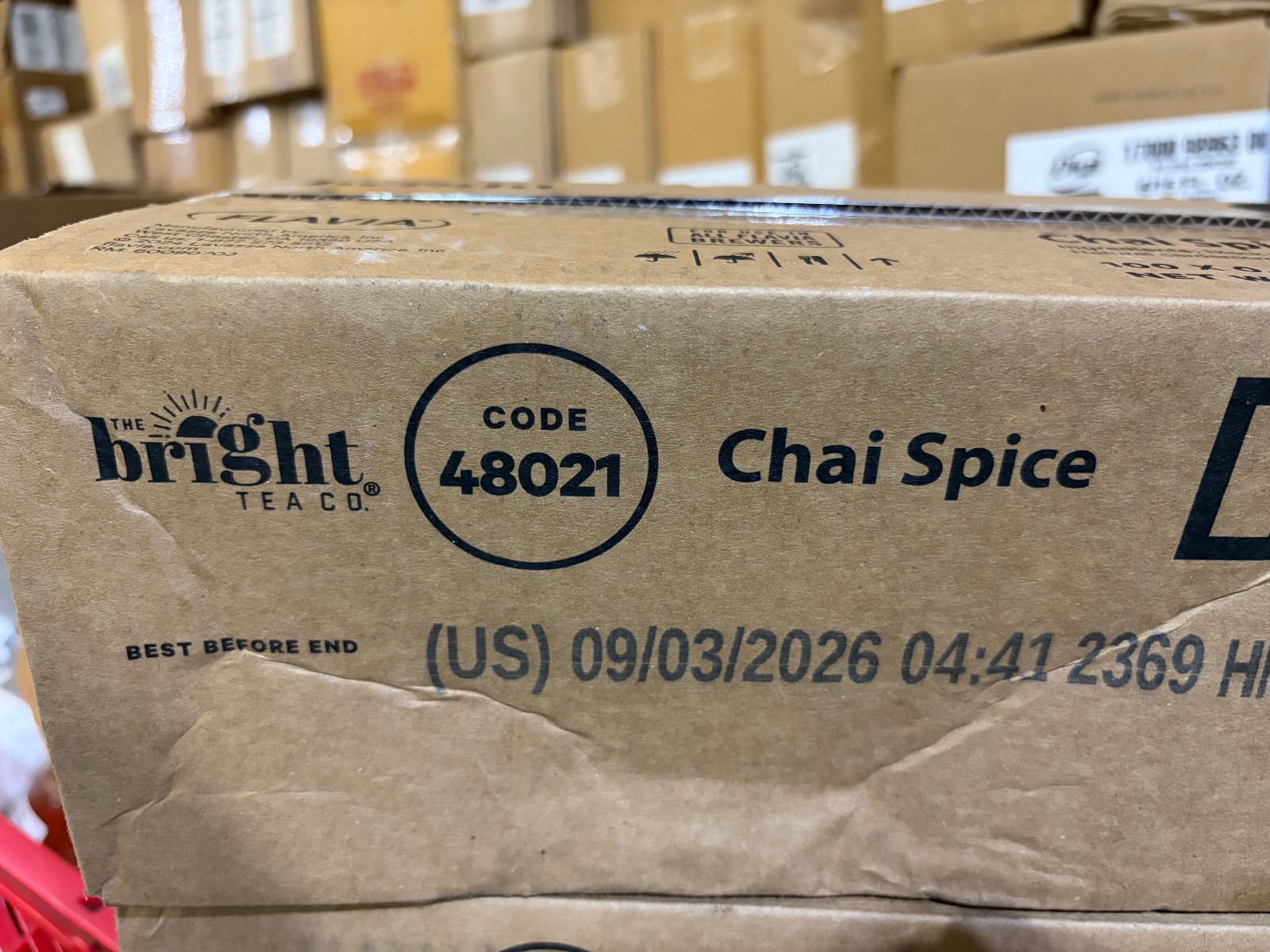 100x .09oz Bright Chai Spice Tea Rails 48021 BB 9/03/2026 Flavia Lavazza Ginger