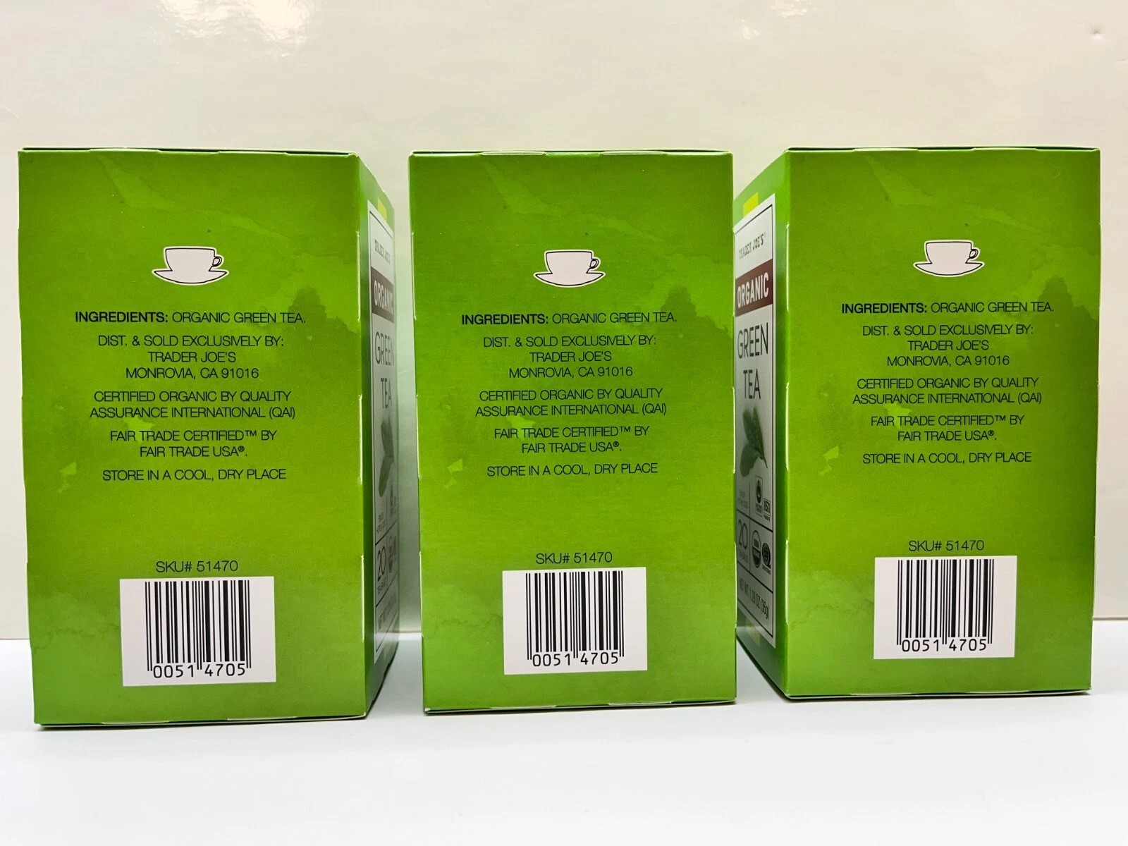 Trader Joe’s Organic Green Tea 3 Packs 60 Tea Bags Total Antioxidant Rich