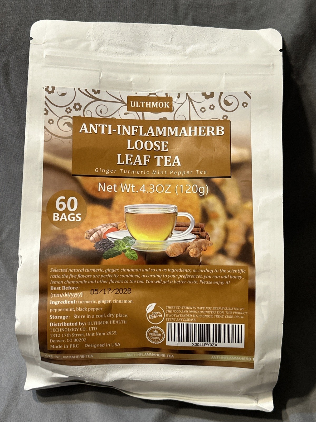 Premium Anti-inflammaherb Loose Leaf Tea Herbal Tea 60 Bags