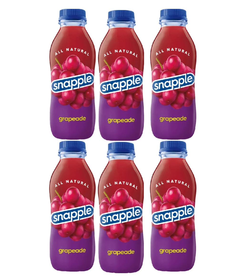 Snapple Grapeade ,6 Pack / 16 fl oz Plastic Bottles