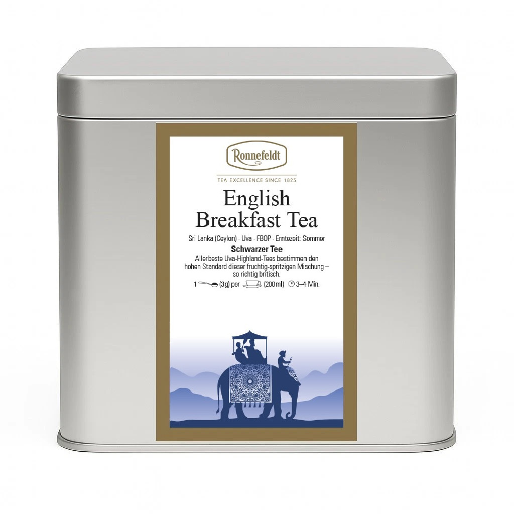 Ronnefeldt Loose Leaf Black Tea – English Breakfast Tea – 100 g with Display Tin