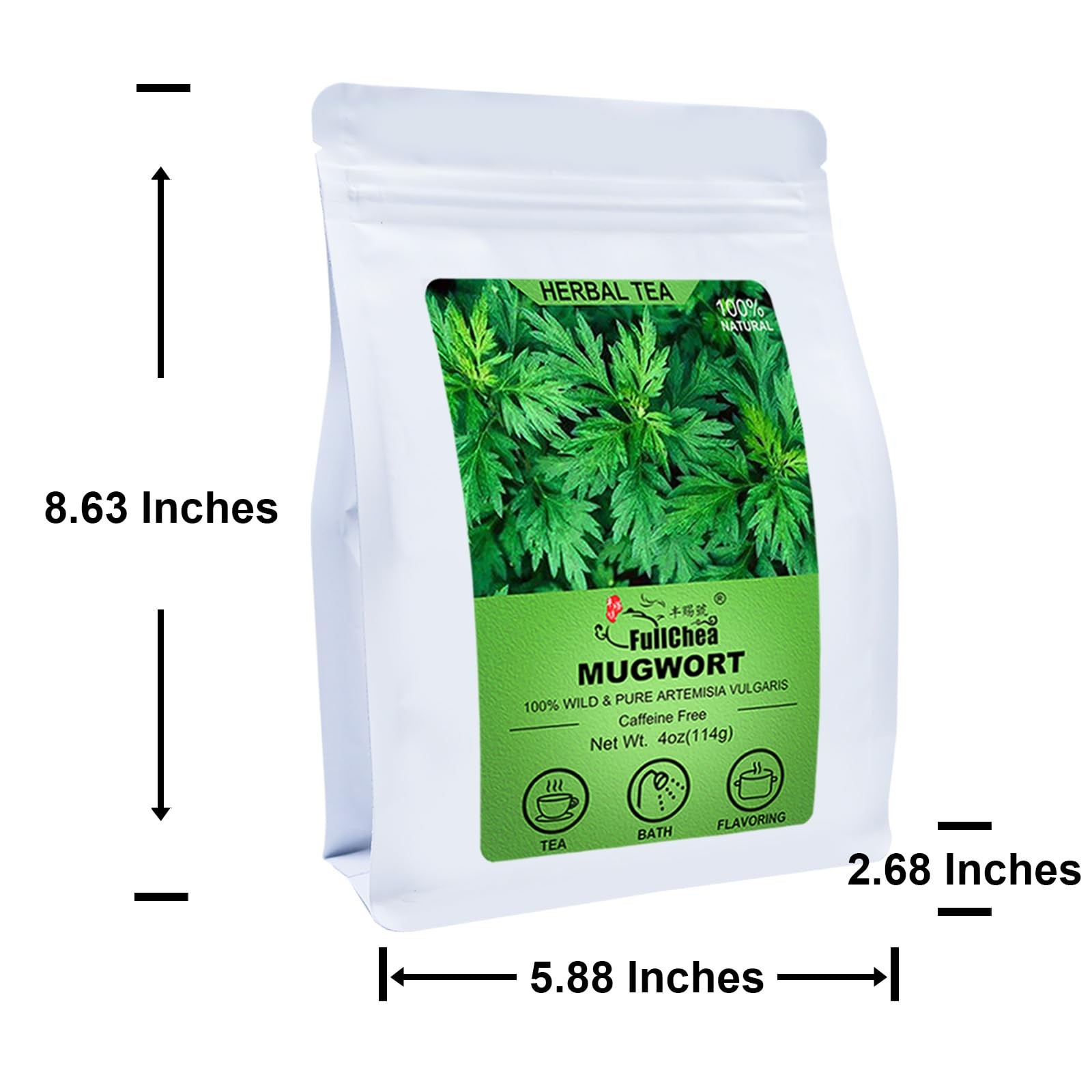 FullChea 100% Pure Natural Dried Mugwort Herb Loose Leaf 4oz
