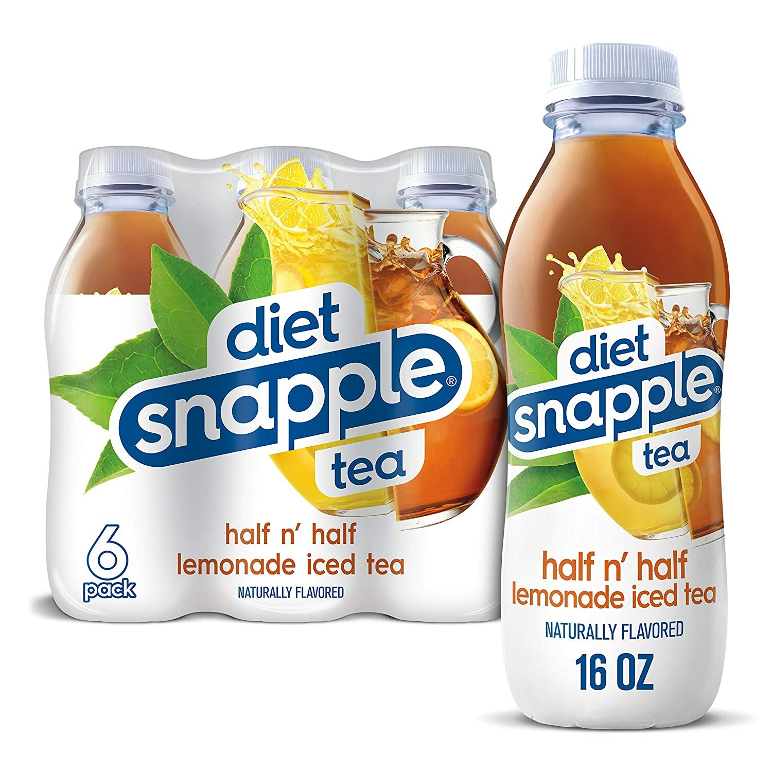 Snapple Zero Sugar Diet Half n’ Half Lemonade Tea 16 oz Bottles (Pack Of 6)
