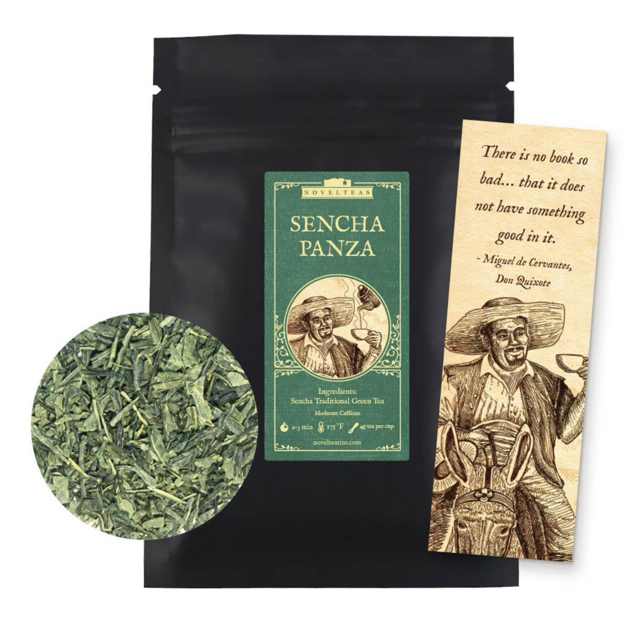 Sencha Panza – Don Quixote Loose Leaf Tea Pouch NovelTeas (2 ounces)
