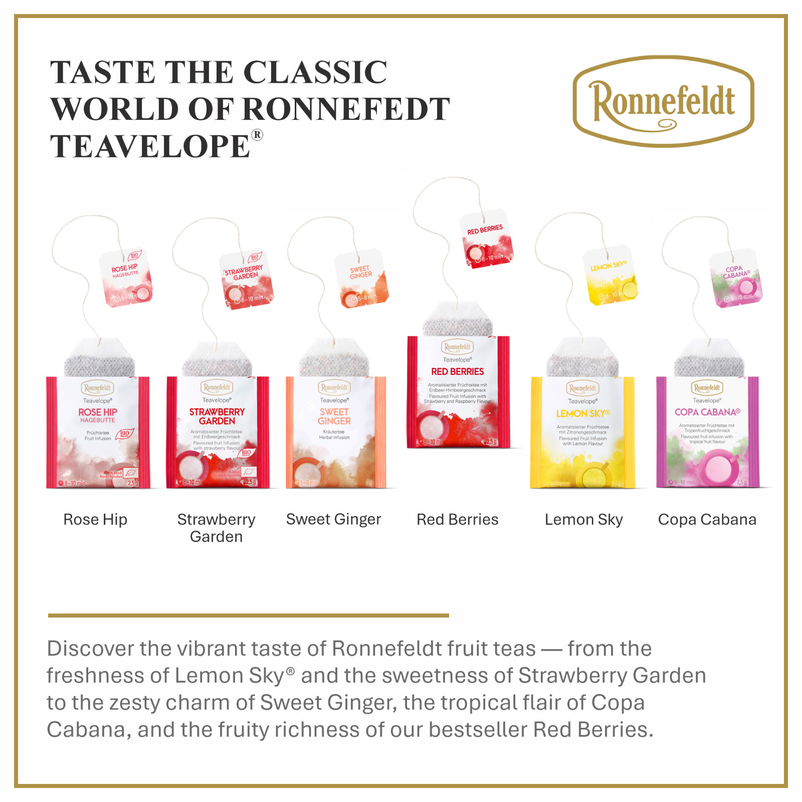 Ronnefeldt Teavelope® Rooibos Vanilla 25 herbal caffeine free tea bags