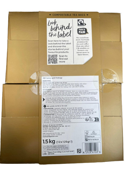 Luxury Gold Tea M&S 1.5kg 480 Teabags Jumbo Pack FRESH BLEND STRENGTH 4 BODIED