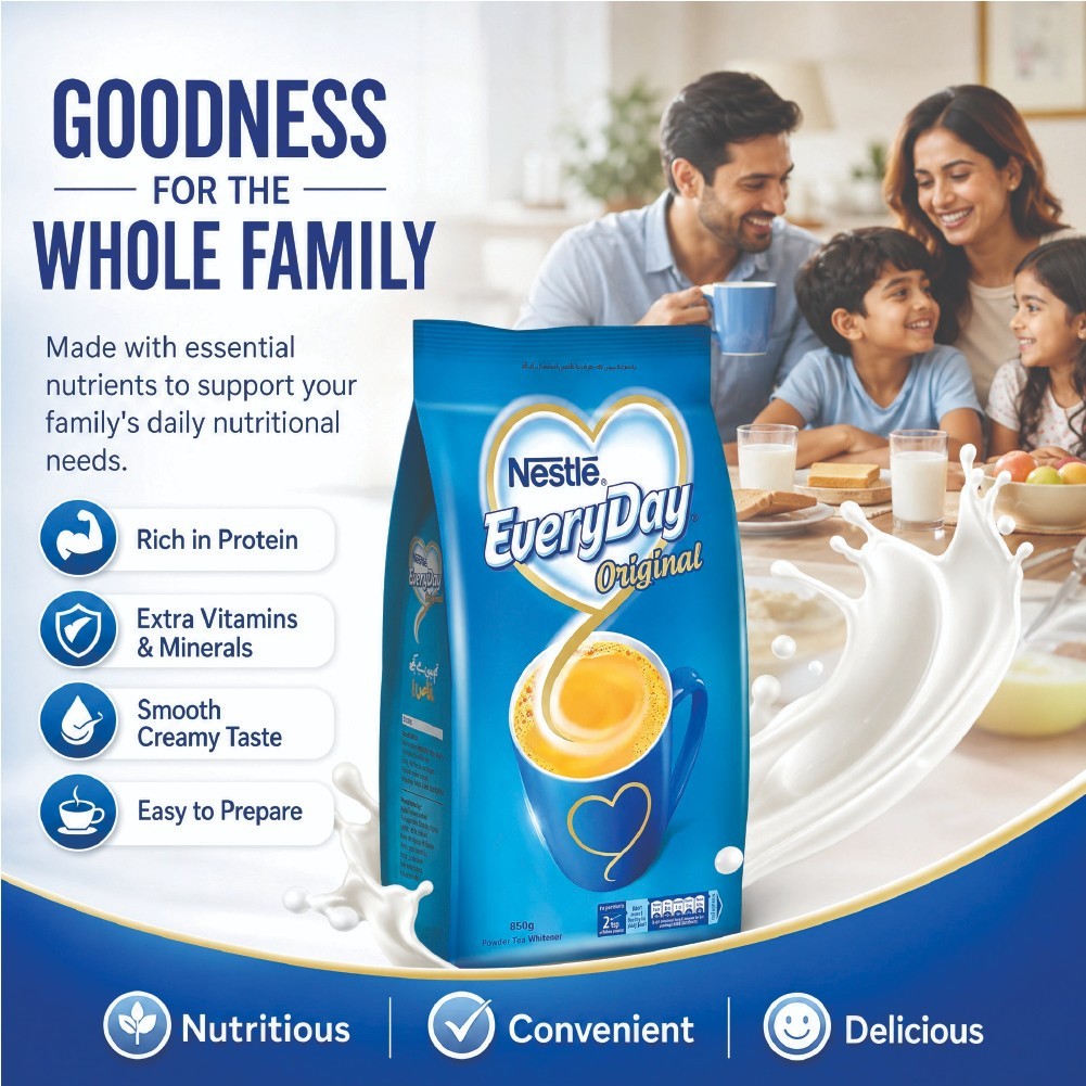 Nestle Everyday Tea Whitener Powder 850g Original Khaas Taste Milk Tea Pouch