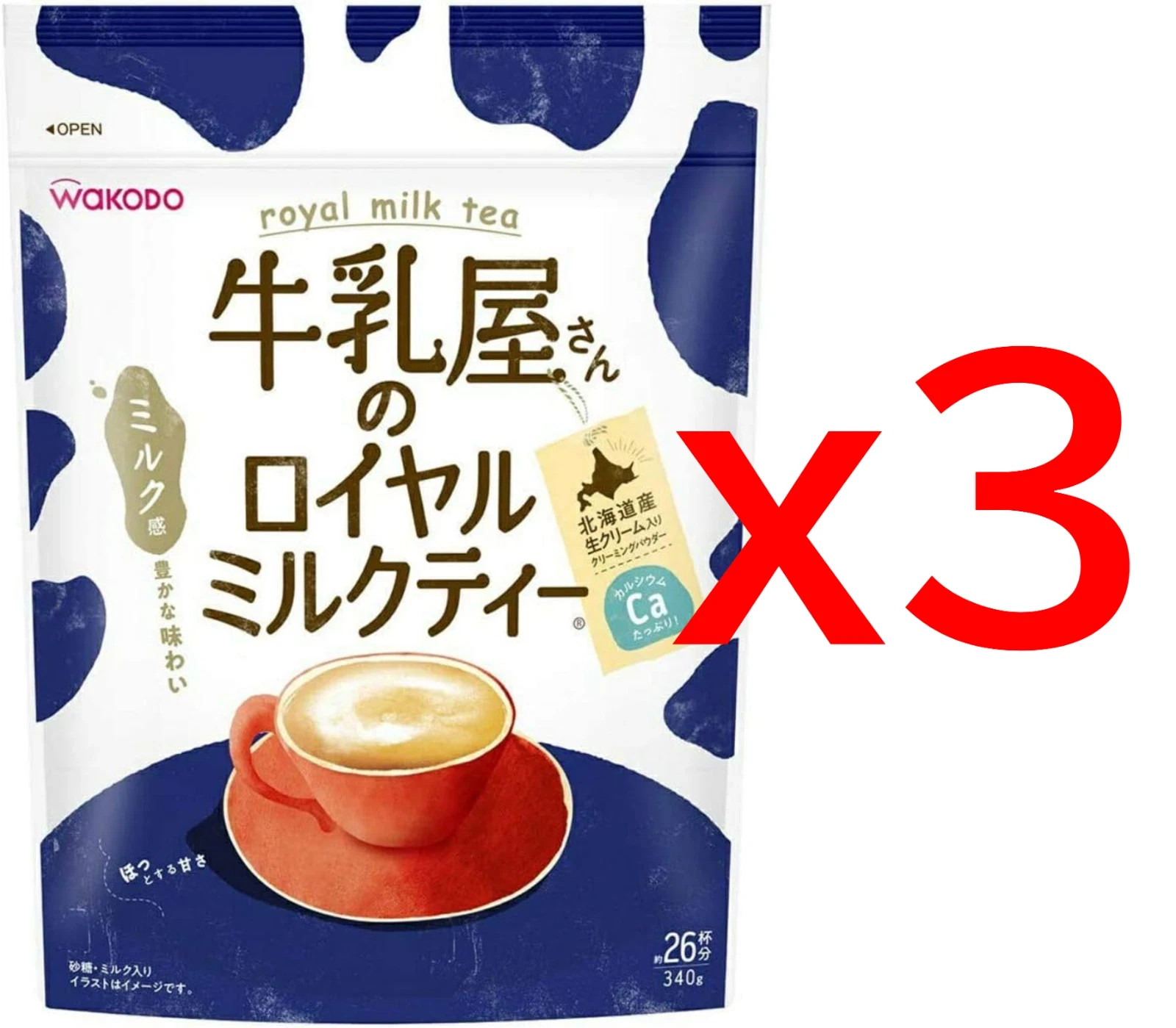 Royal Milk Tea Wakodo 340g/26cups x 3 bags include Sugar Milk Cream