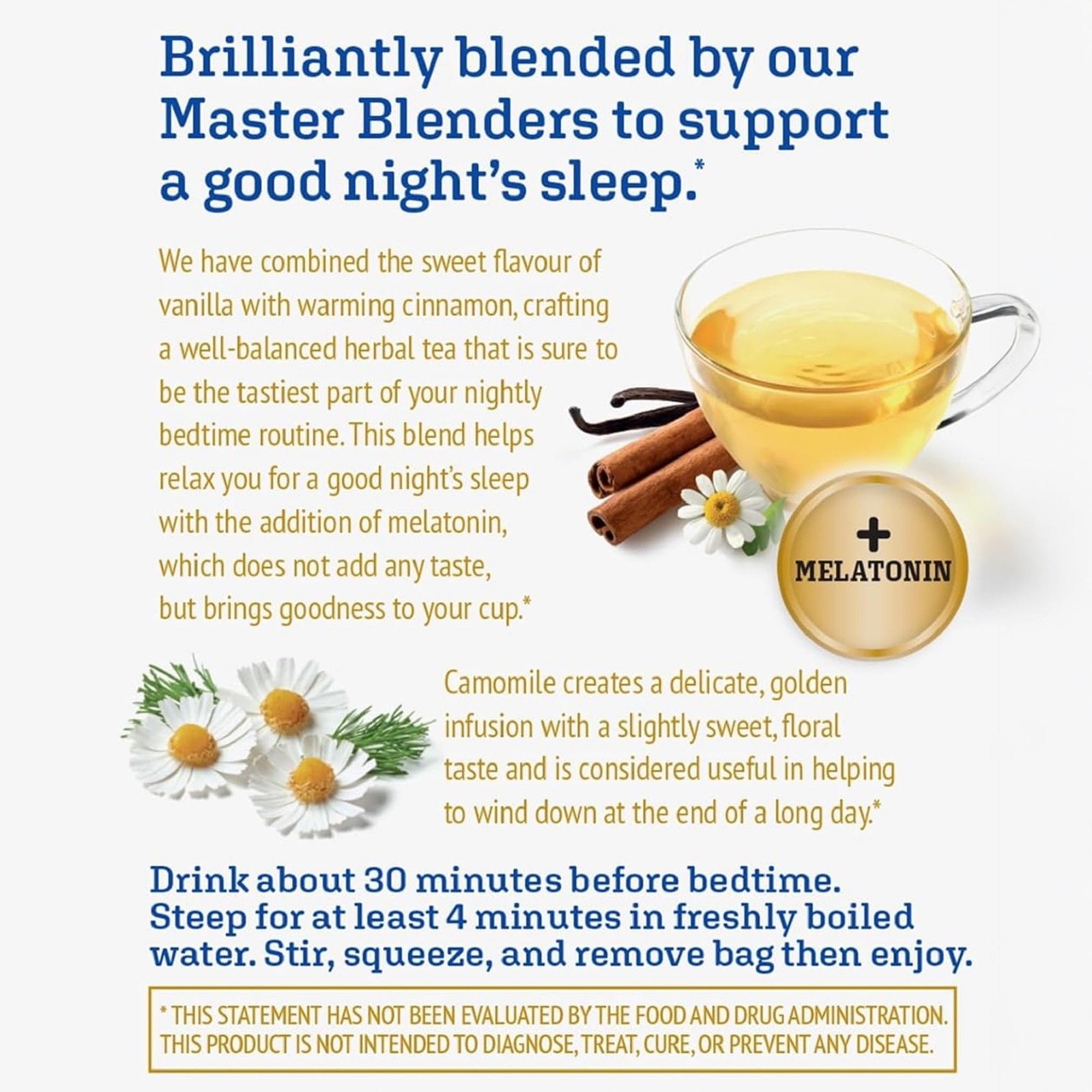Twinings Superblends Sleep+ Herbal Tea with 1mg Melatonin, Camomile 96 Teabags