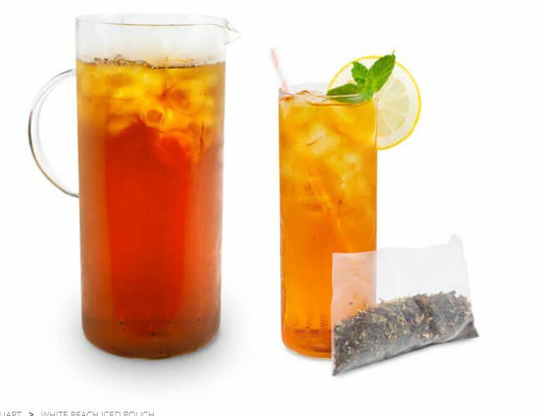 white peach iced tea 12 count bag makes 32 ounces each bag