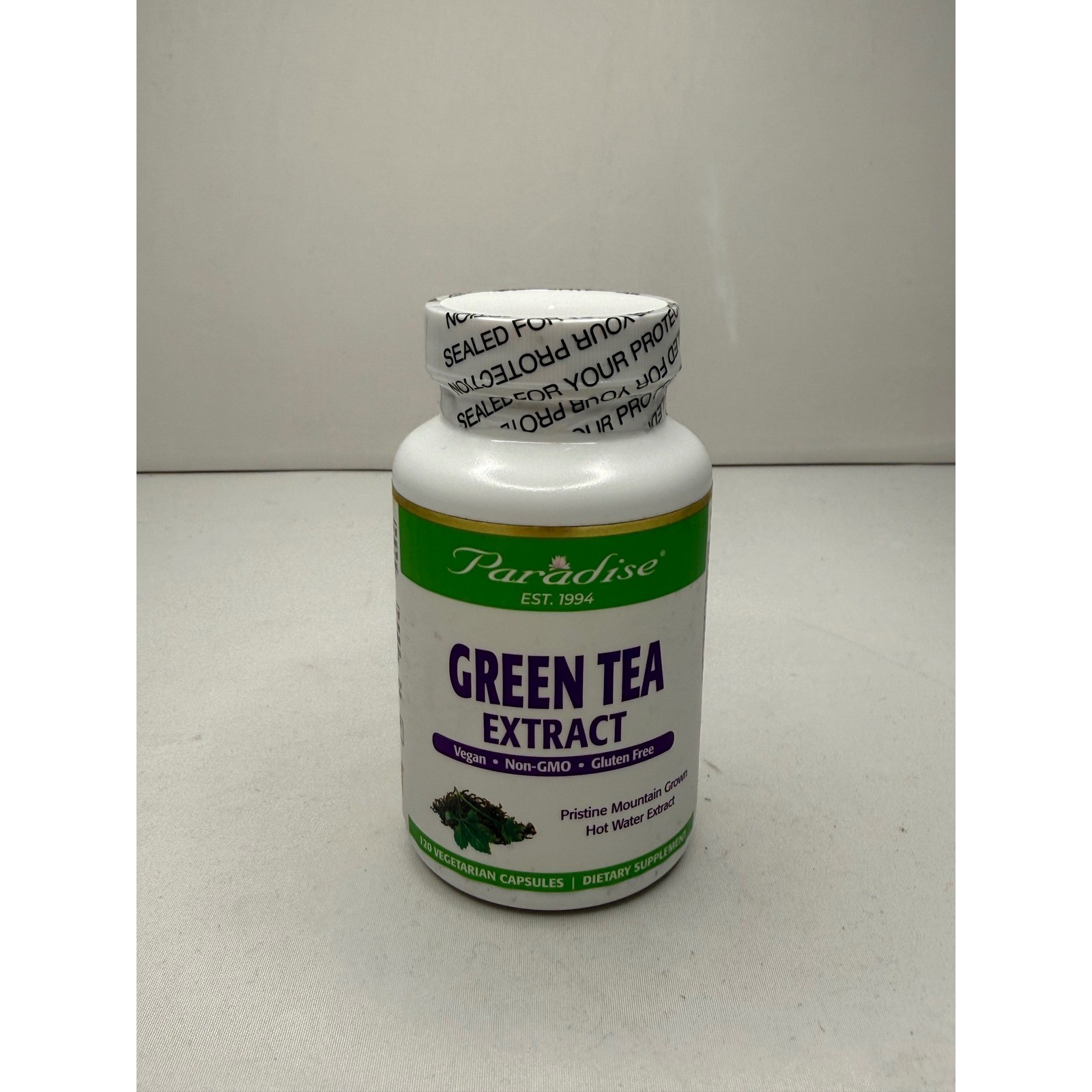 Paradise Green Tea Extract 120 Vegetarian Capsules Vegan Non GMO Gluten Free