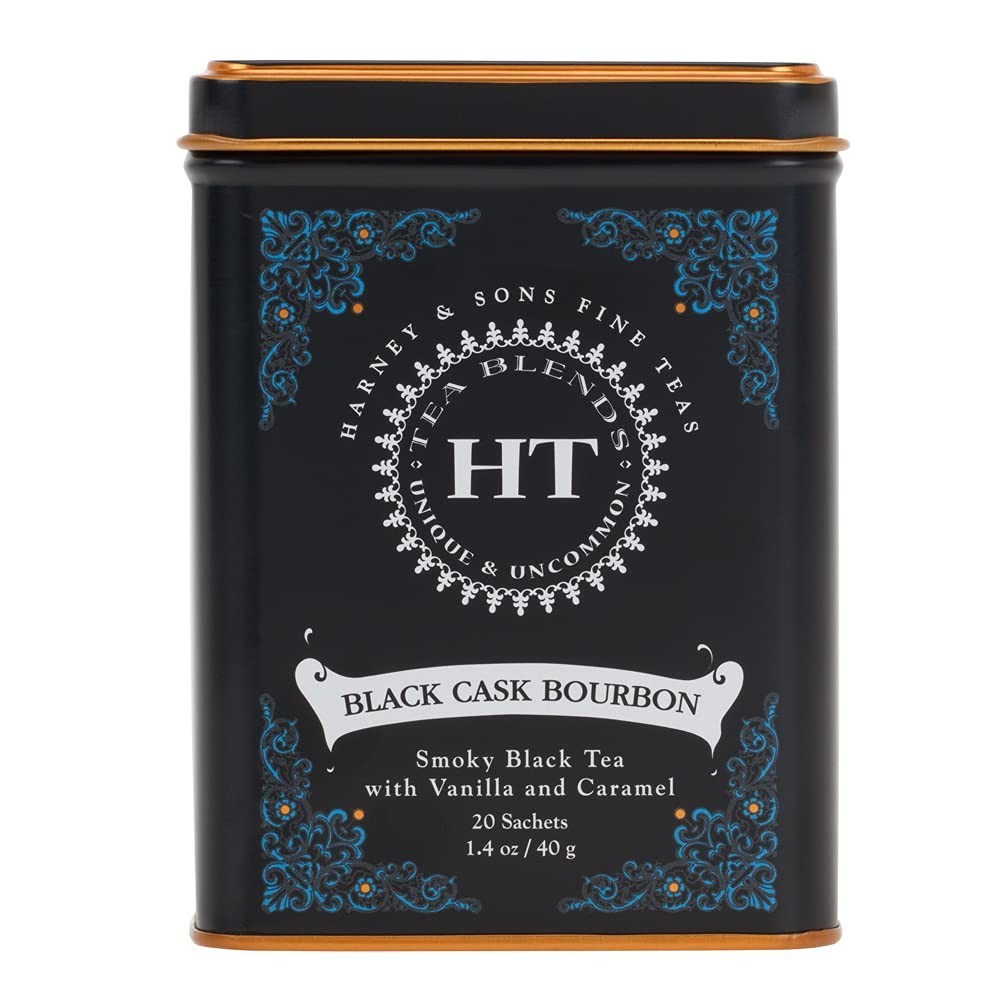 Harney & Sons Black Cask Bourbon Tea, 20 Sachets of Smoky Lapsang Black Tea