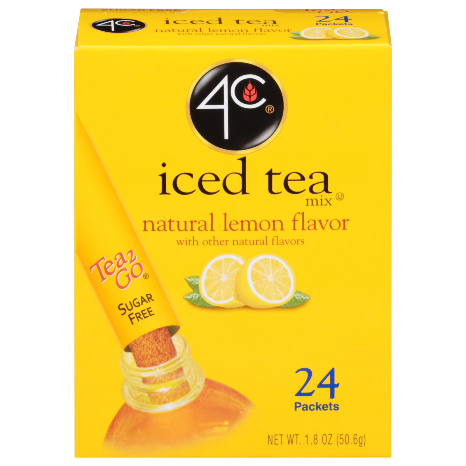 4C Totally Light Natural Lemon Iced Tea Mix, 24Ct