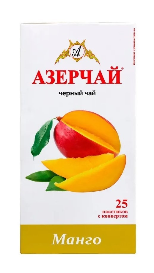 Azertea Mango Flavoured Black Tea – Азерчай- 25 Tea Bags – Azercay – Azerbaijan