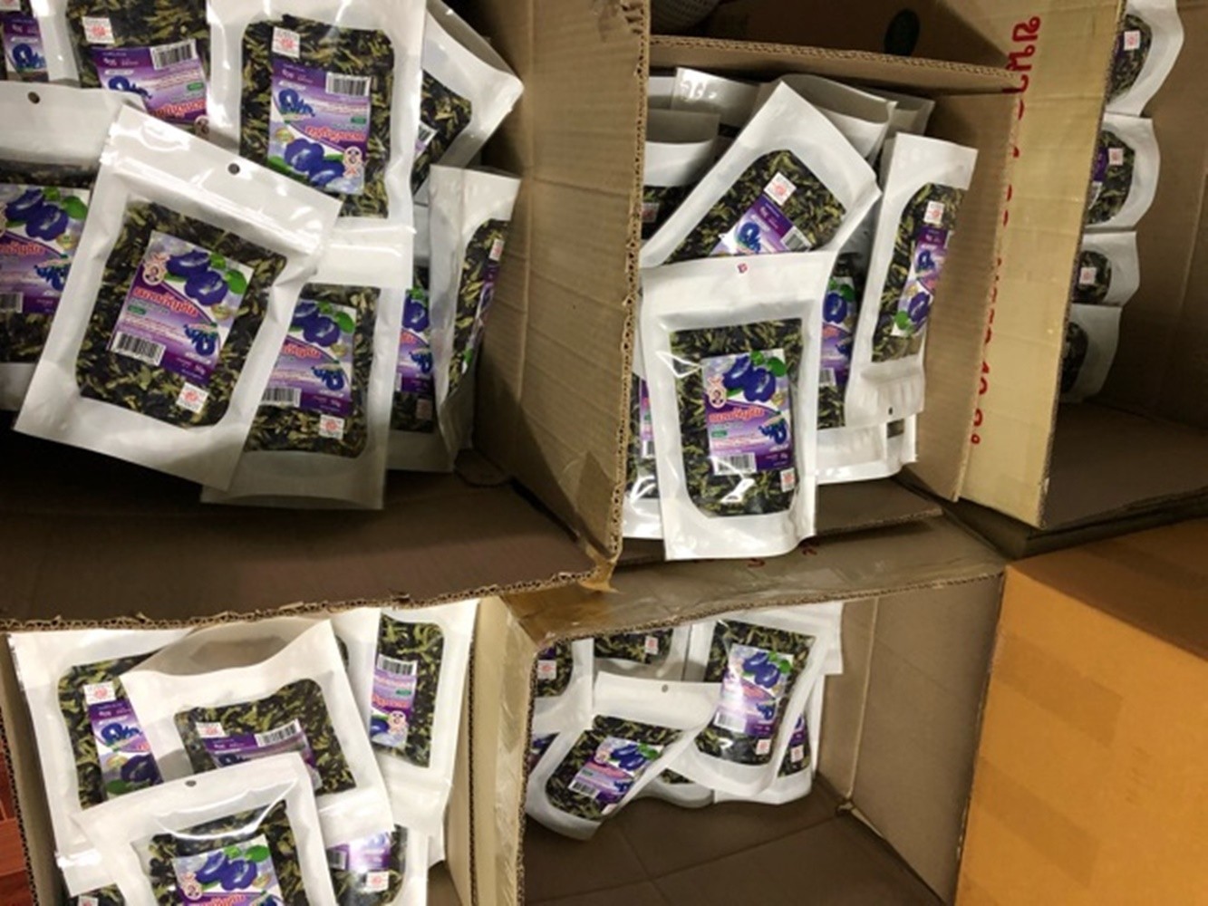 Dried Butterfly Pea Flower 50g Grade A Mae Amphorn Brand Chiangmai, Pack of 3