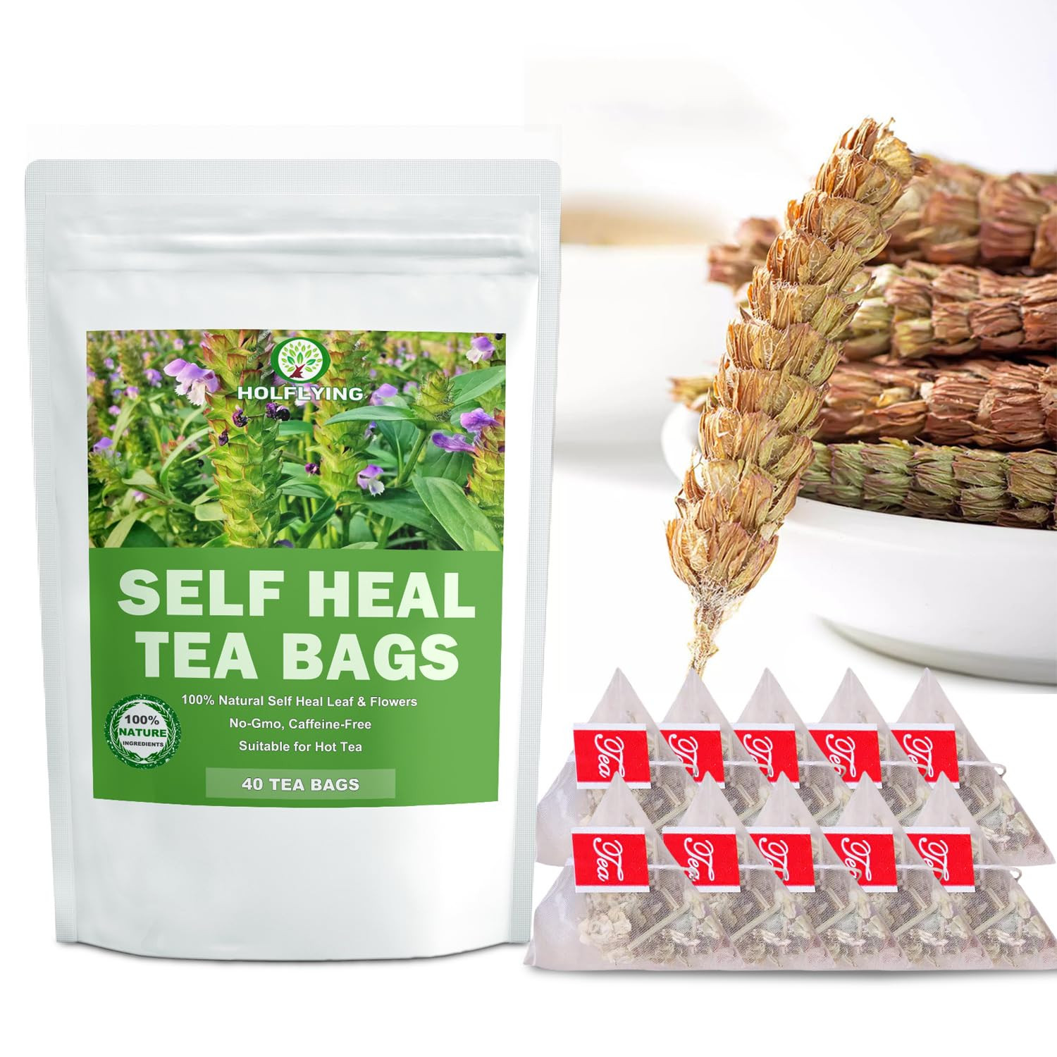 100% Natural Self Heal Tea, 40 Teabags, Prunella Vulgaris, Pure Self Heal Tea, N