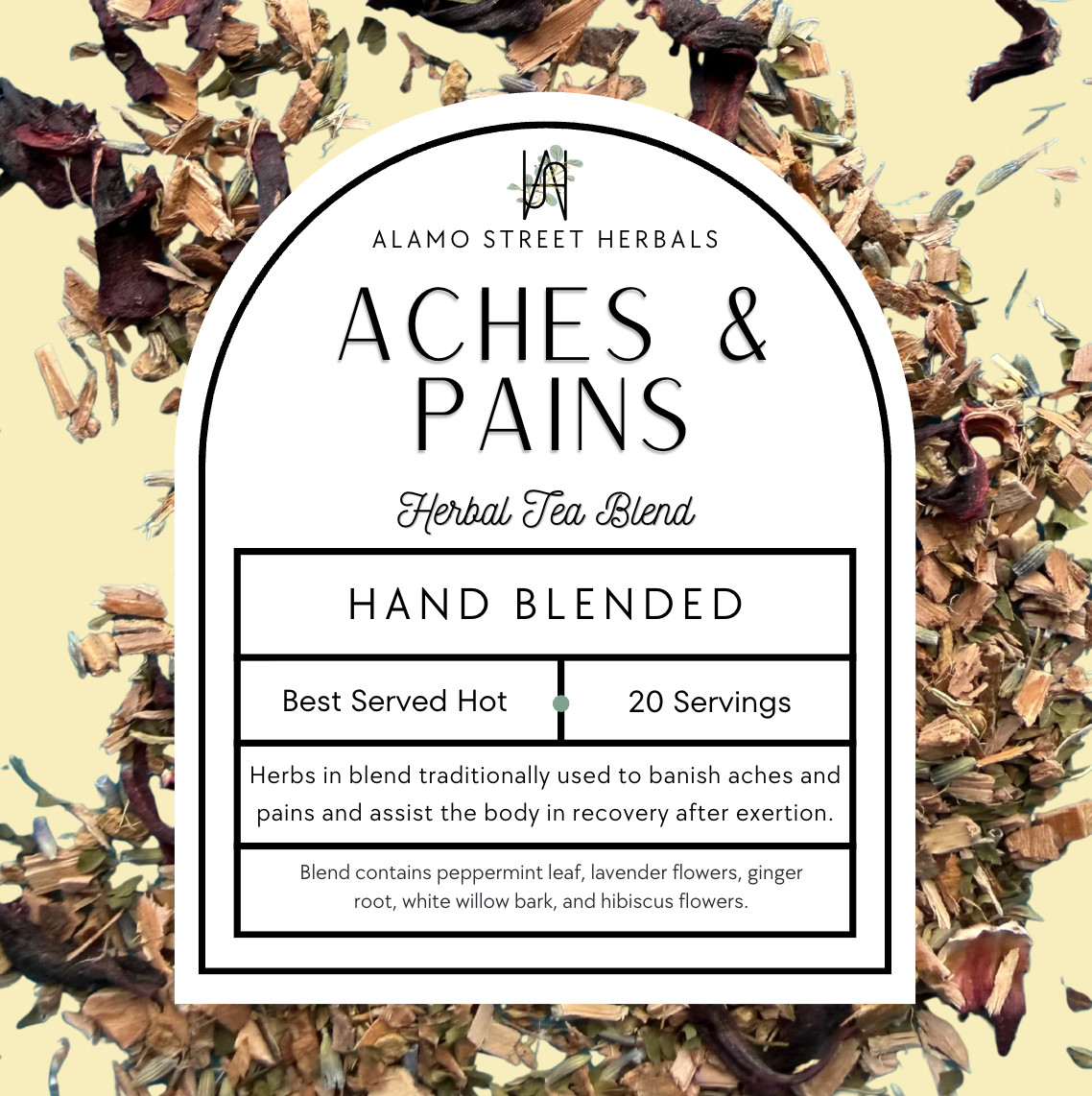 Aches & Pains Herbal Tea — Body aches, headache relief, pain relief
