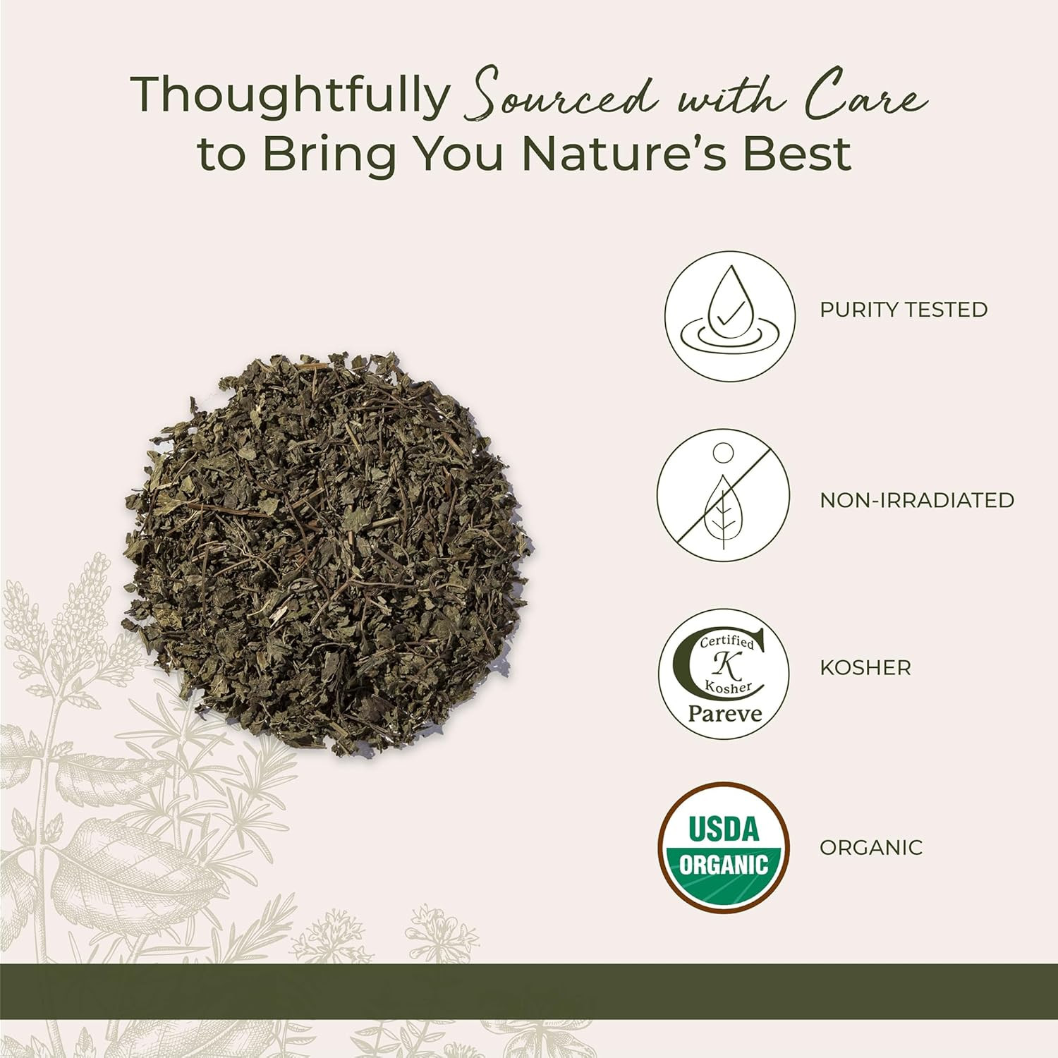 Starwest Botanicals Organic Lemon Balm Leaves – Dried Herb for Tea, Loose Leaf N