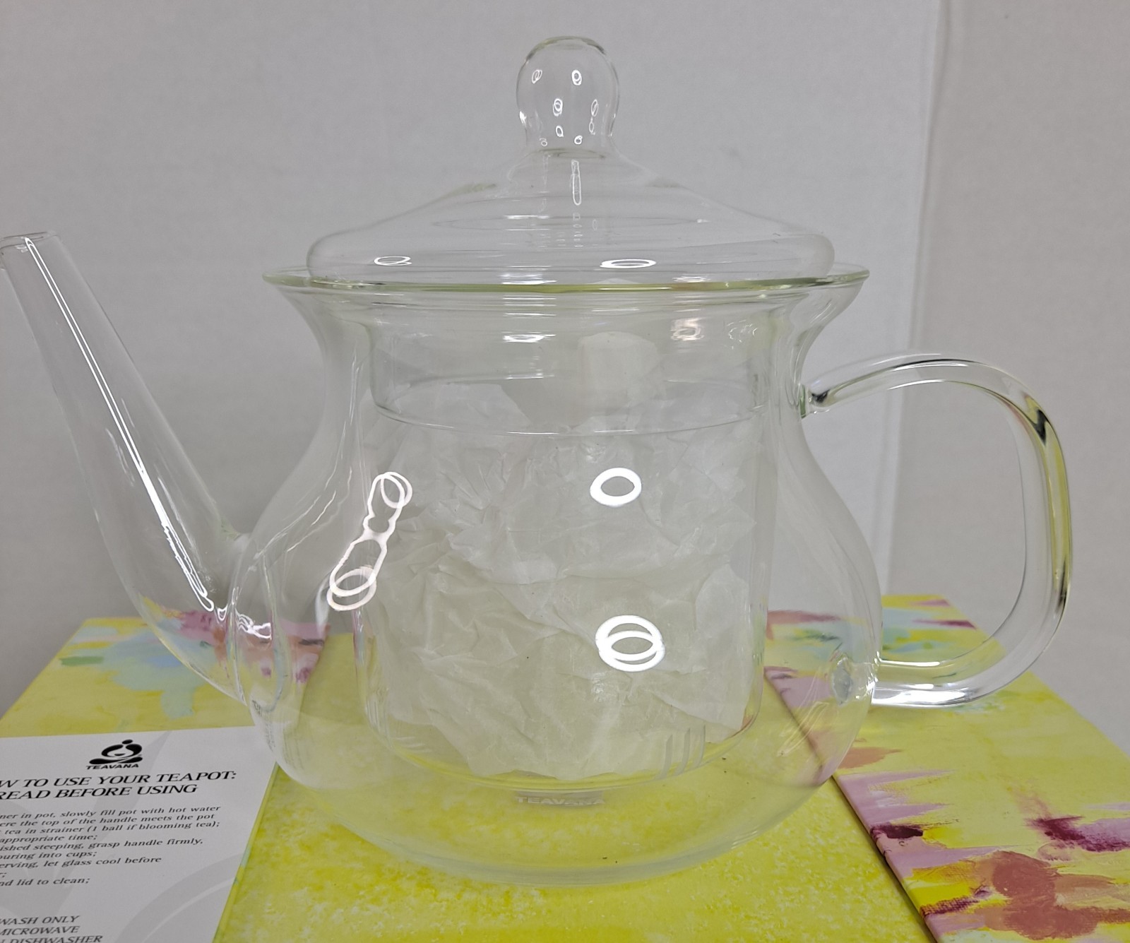 Teavana In Bloom Glass Teapot In Excellent Condition, NOS.