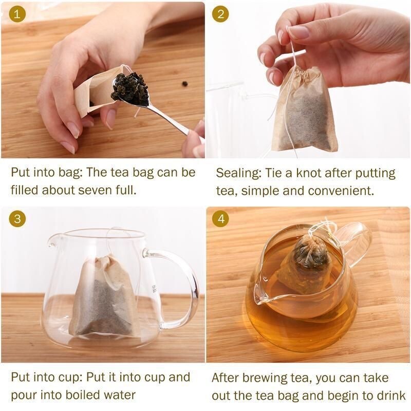 500 Pcs Unbleached Tea Bag Coffee Filter Food Grade Biodegradable Paper