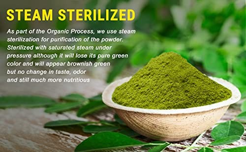 USDA Organic Moringa Powder 1.10 lbs – Non-GMO, Kosher, Halal, 100% Raw Natural