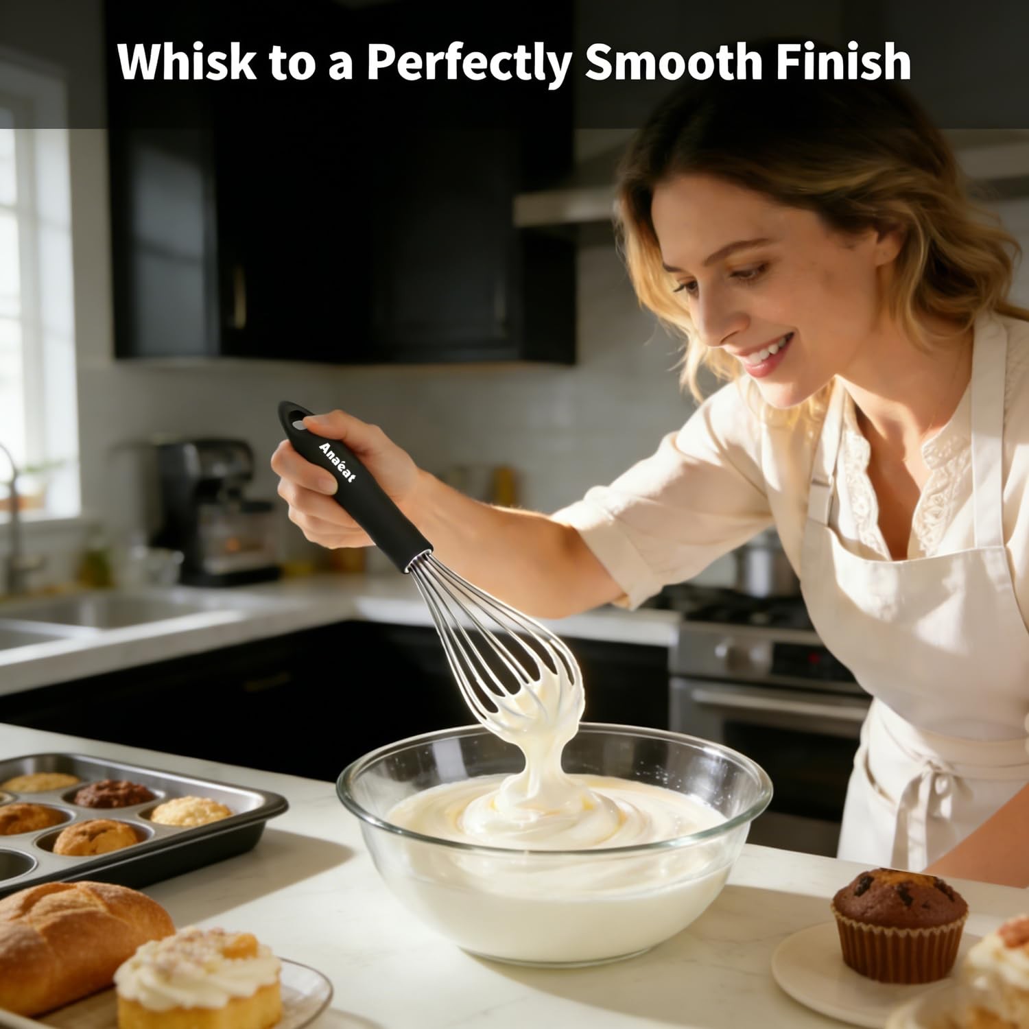 3 Packs Stainless Steel Whisk Set – Balloon Whisk, 9+11+12 inch, 3 Pcs Silver