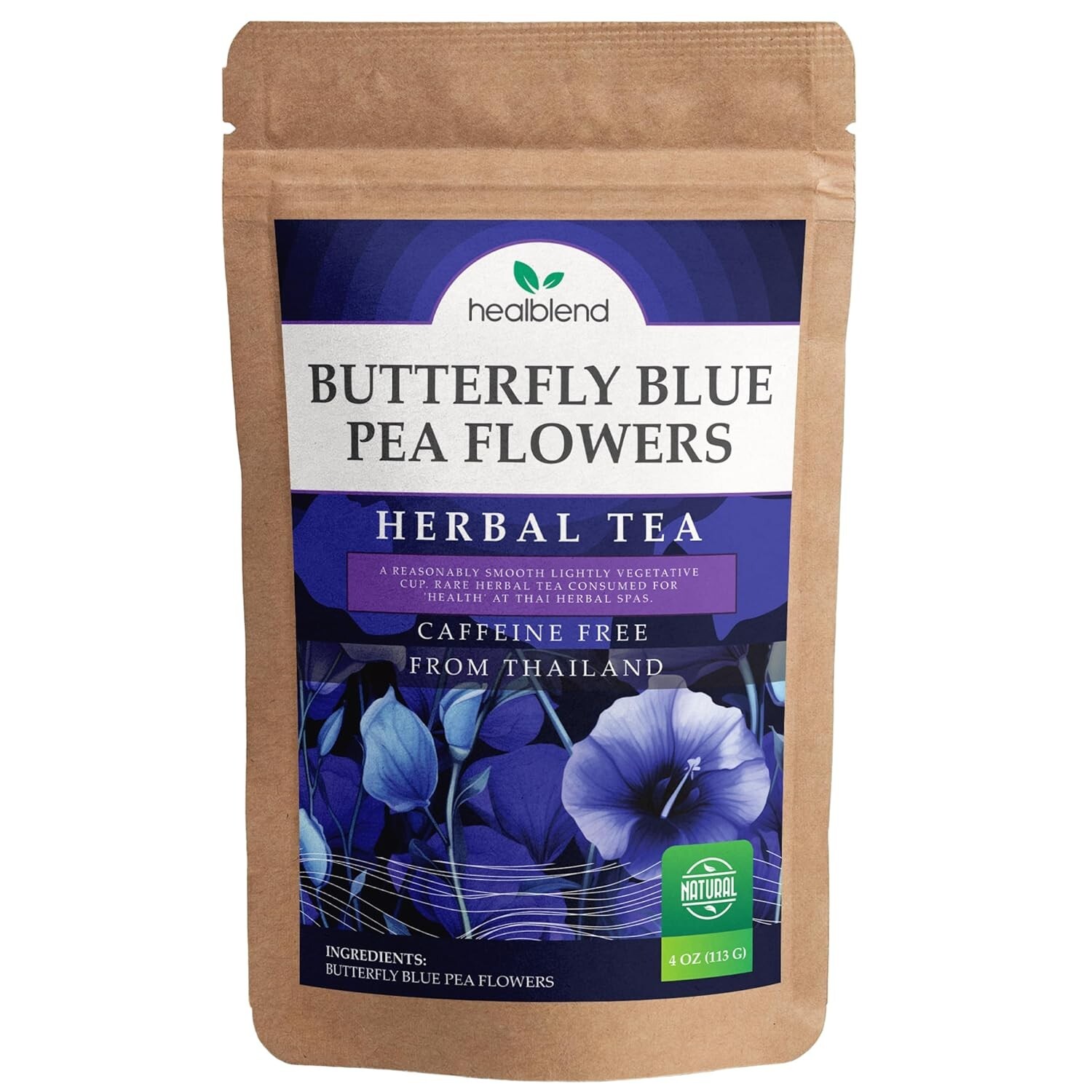 Pea Flowers Herbal Tea – Antioxidants, Loose Leaf Freshly Picked from Thailand