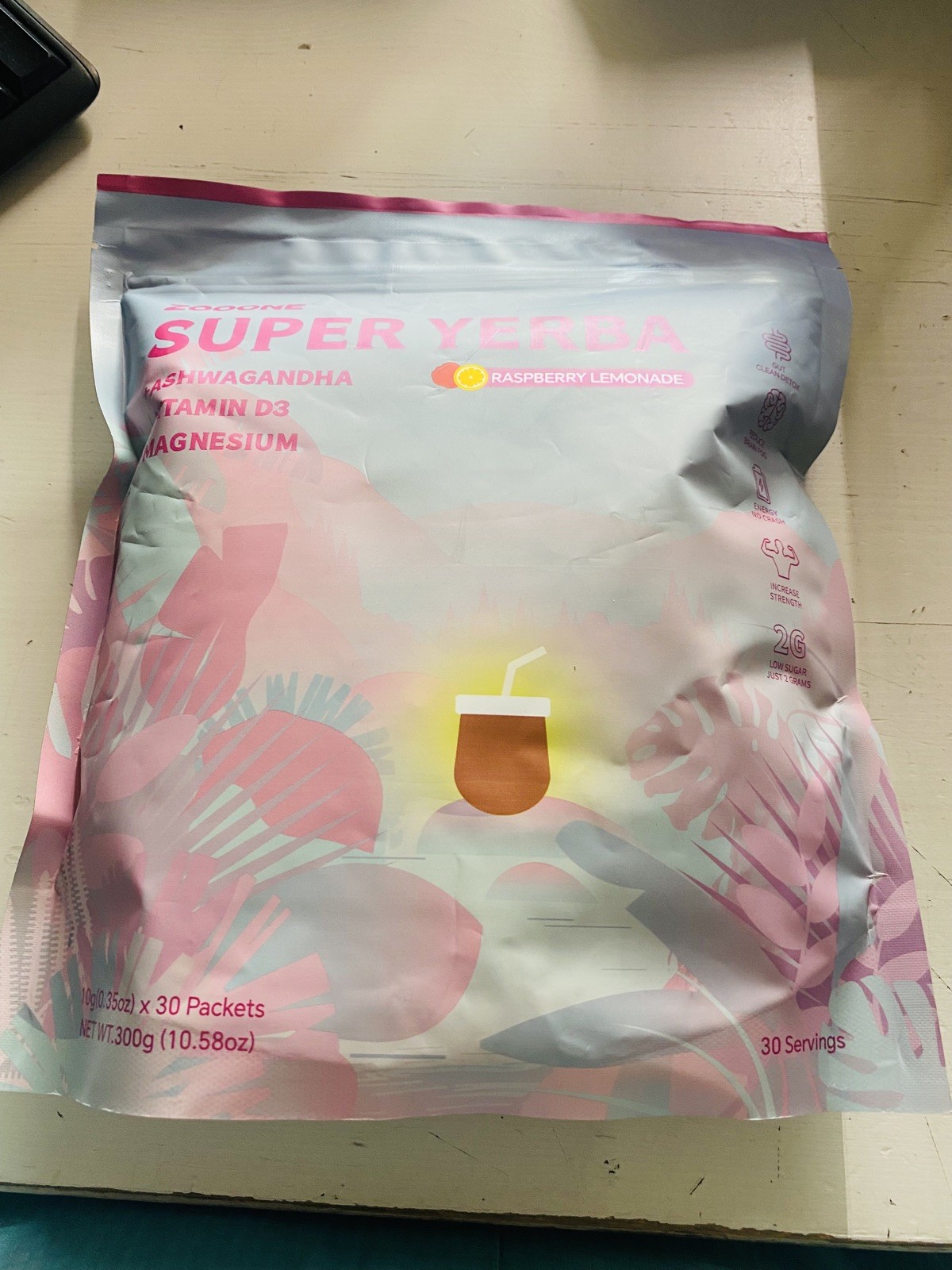 Zooone Super Yerba Instant Powder- Raspberry Lemonade –30 Servings