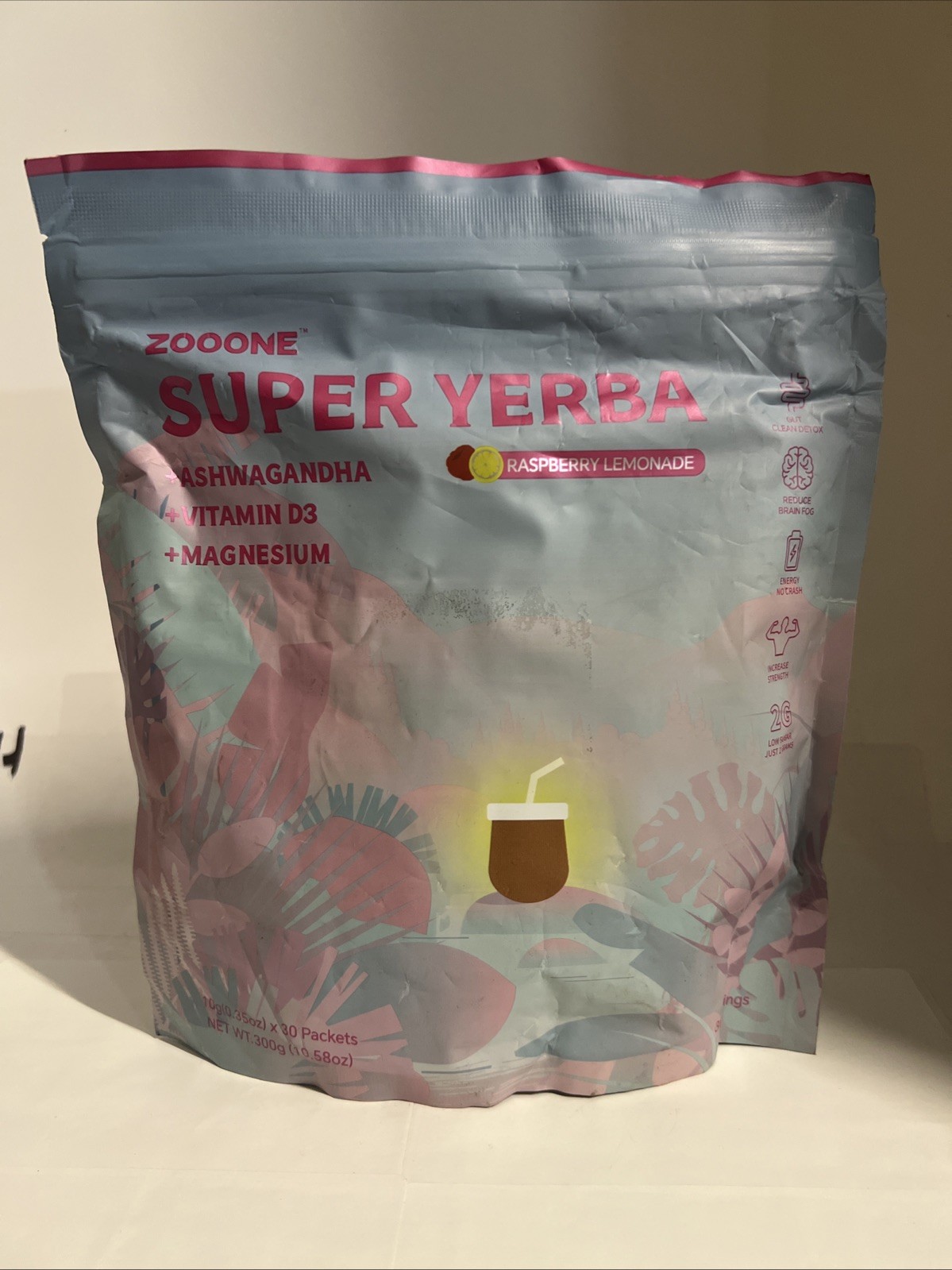Zooone Super Yerba Instant Powder- Raspberry Lemonade –30 Servings Exp 7/27