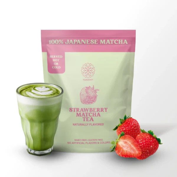 Harmony Proteins™ Strawberry Matcha Tea w/ Antioxidants & L-Theanine